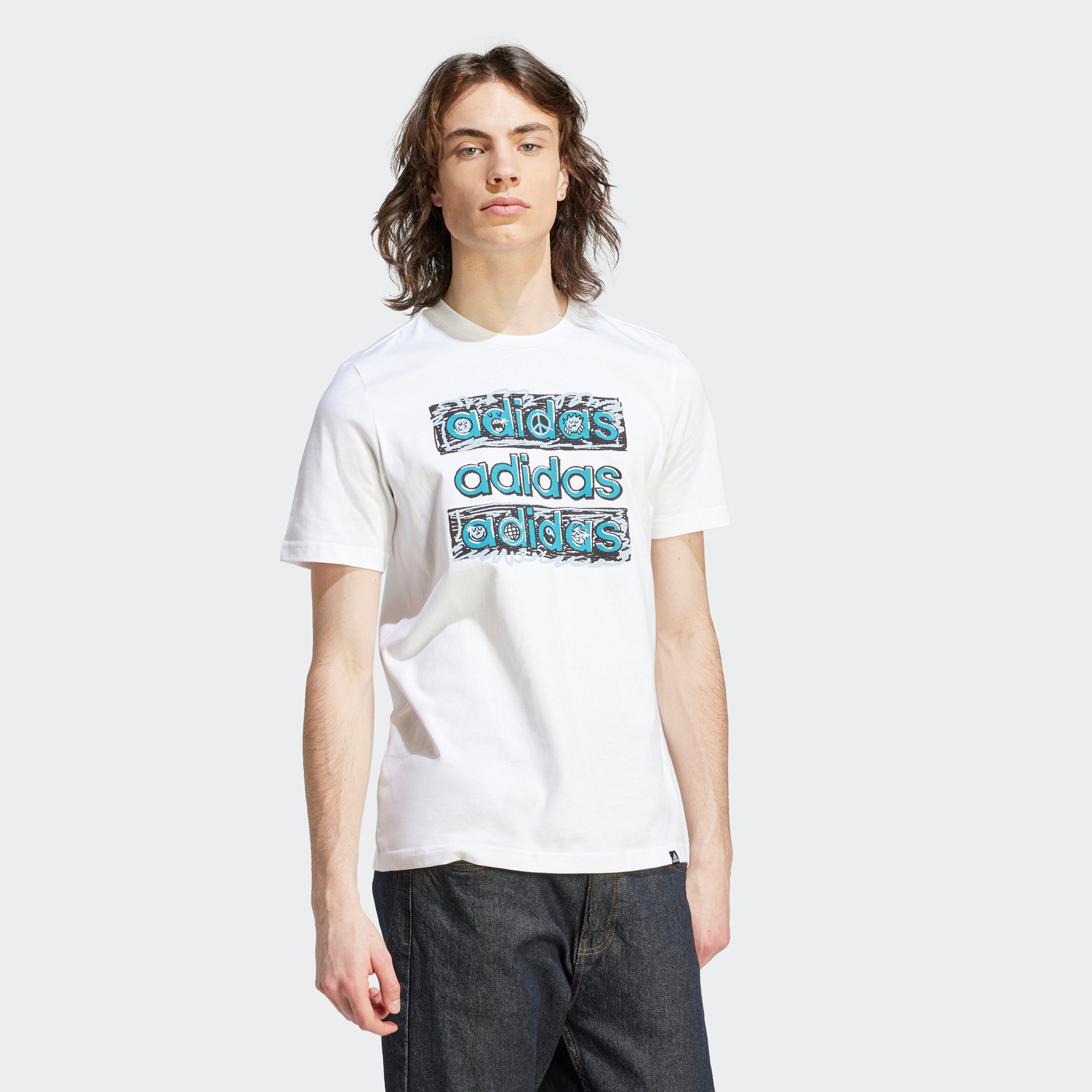 تي شيرت دودل متعدد للرجال سبورت وير من اديداس | او اي-men-clothing-sportswearandactivewear-tshirtsandpolos-image-2