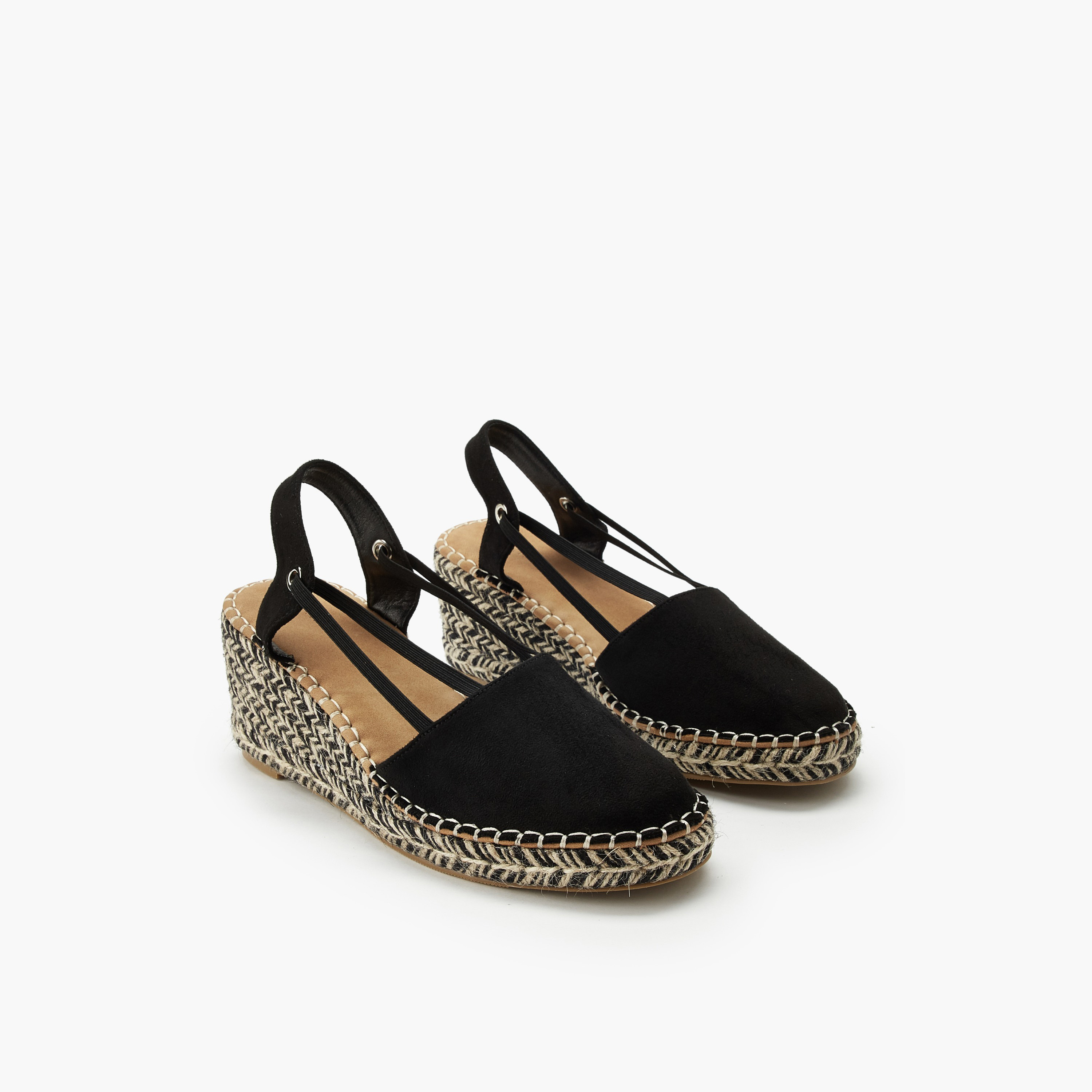 Peppermint Women Textured Wedge Heel Espadrille Sandals-women-shoes-sandals-heeled-image-1