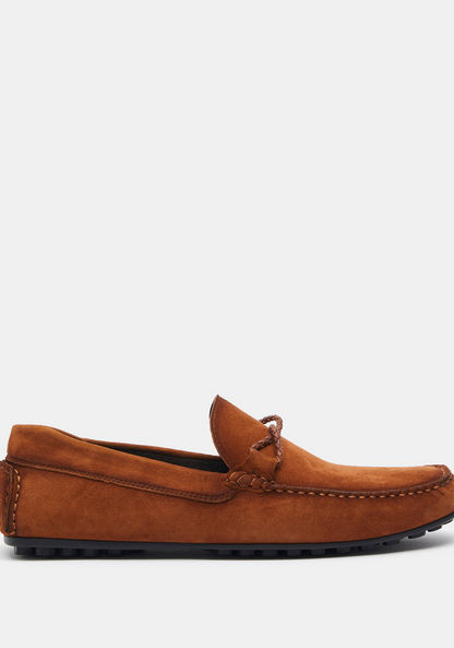 Duchini Men's Slip-On Moccasins with Braided Strap Detail