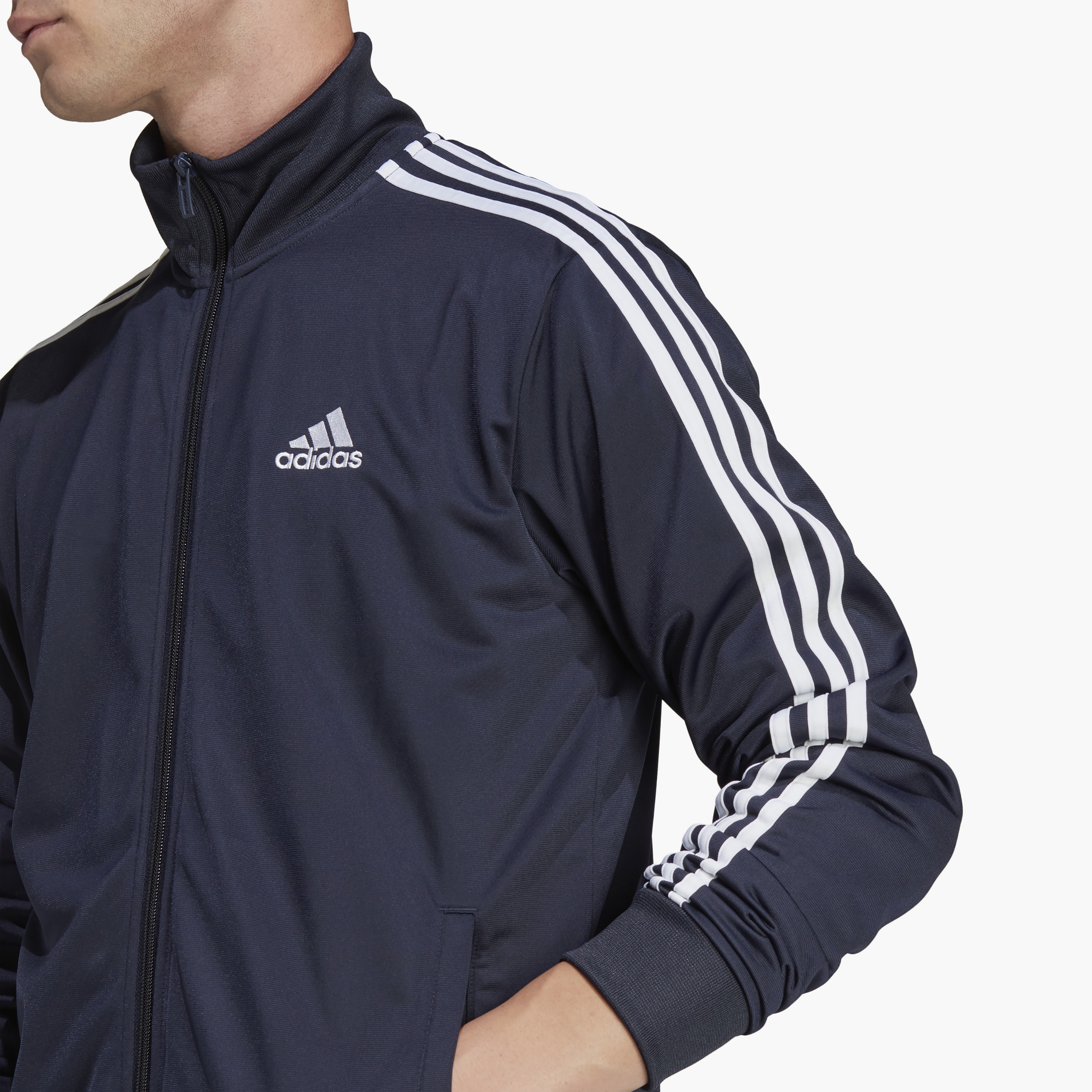 تراك سوت ذو تريكوت أساسي بثلاثة خطوط من أديداس للرجال | OE-men-clothing-sportswearandactivewear-tracksuits-image-3