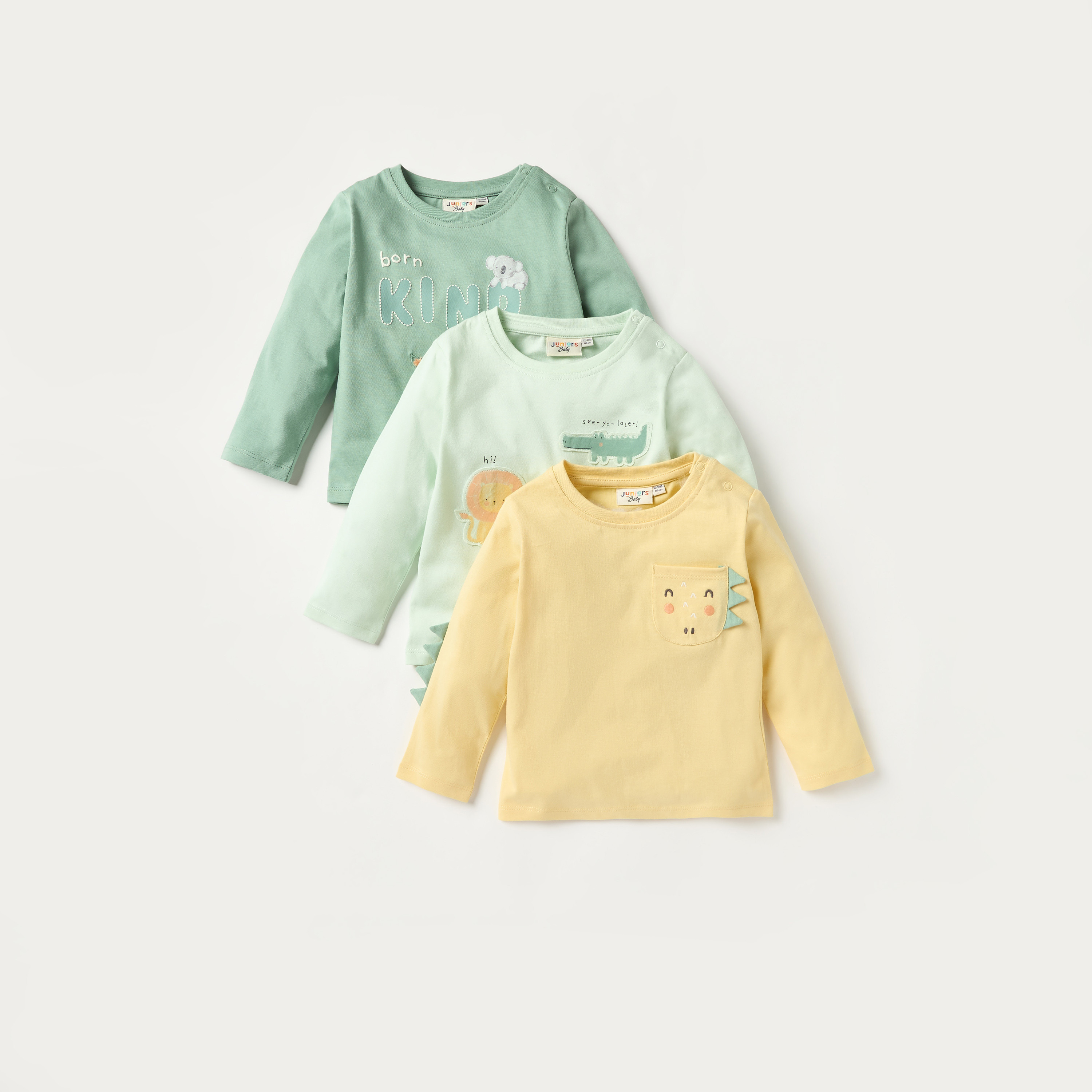 Juniors Animal Applique Crew Neck T-shirt - Set of 3-baby-boys-clothing-tshirtsandpolos-image-1