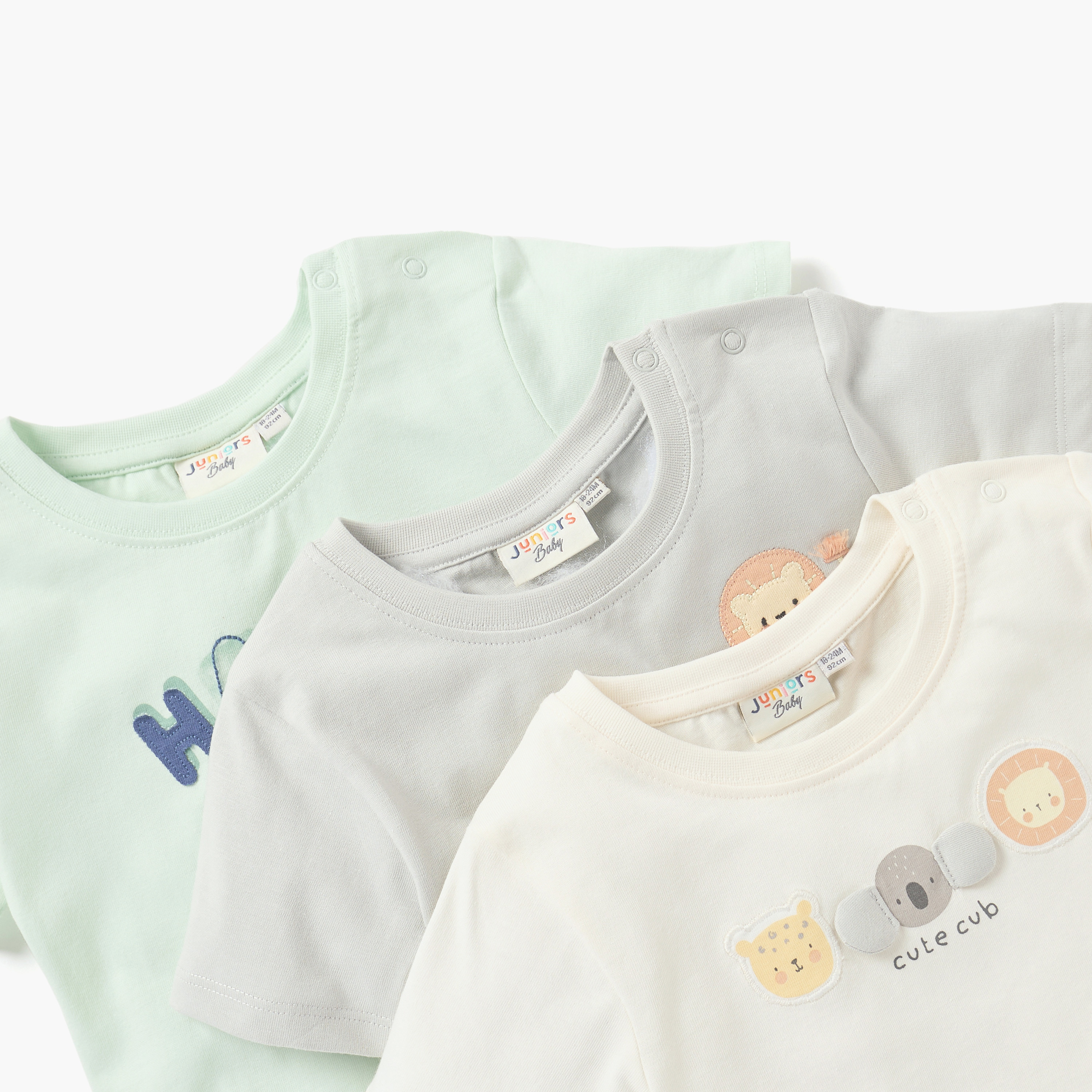 Juniors Printed Crew Neck T-shirt with Short Sleeves - Set of 3-baby-boys-clothing-tshirtsandpolos-image-5