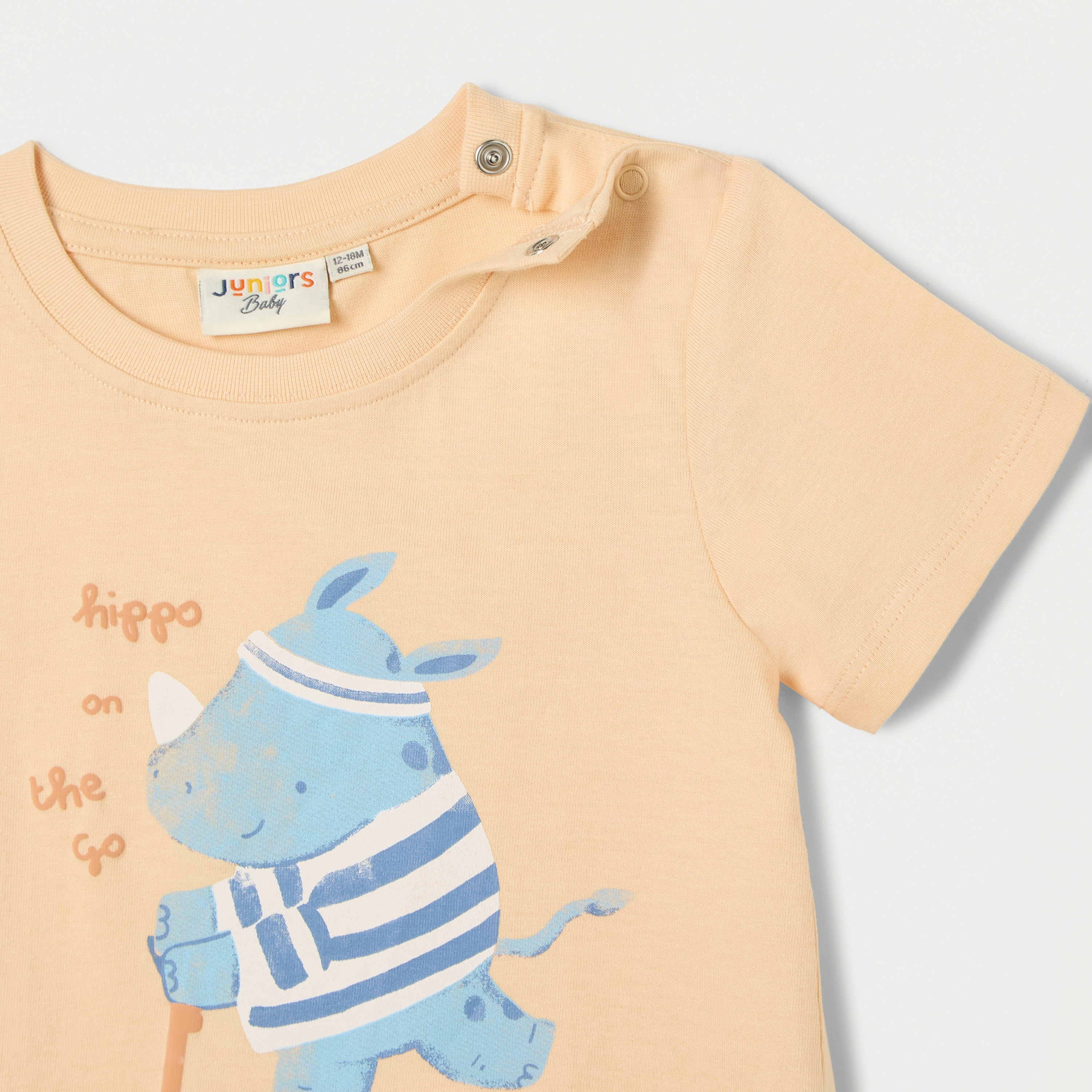 Juniors Rhinoceros Print T-shirt with Crew Neck and Short Sleeves-baby-boys-clothing-tshirtsandpolos-image-3