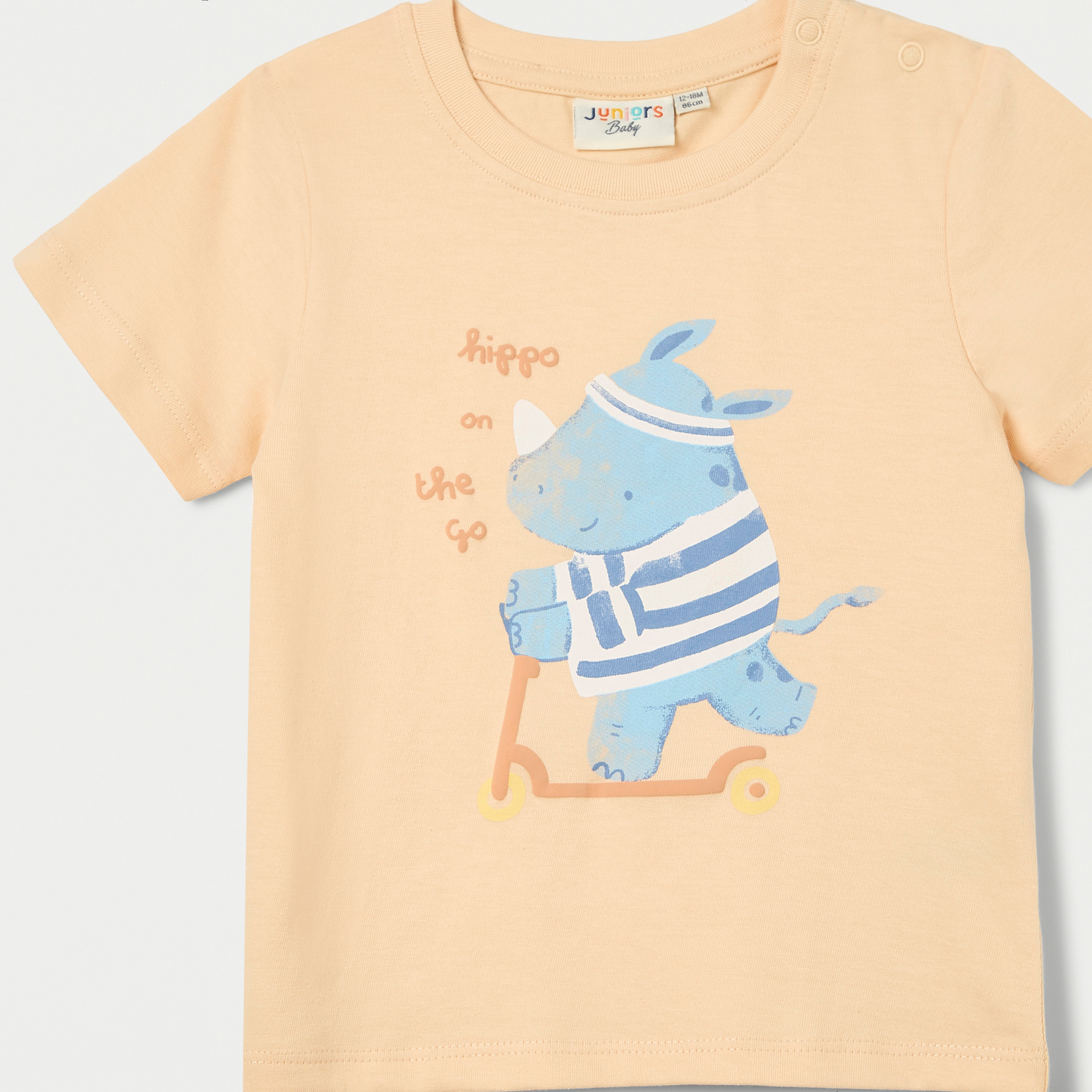 Juniors Rhinoceros Print T-shirt with Crew Neck and Short Sleeves-baby-boys-clothing-tshirtsandpolos-image-4
