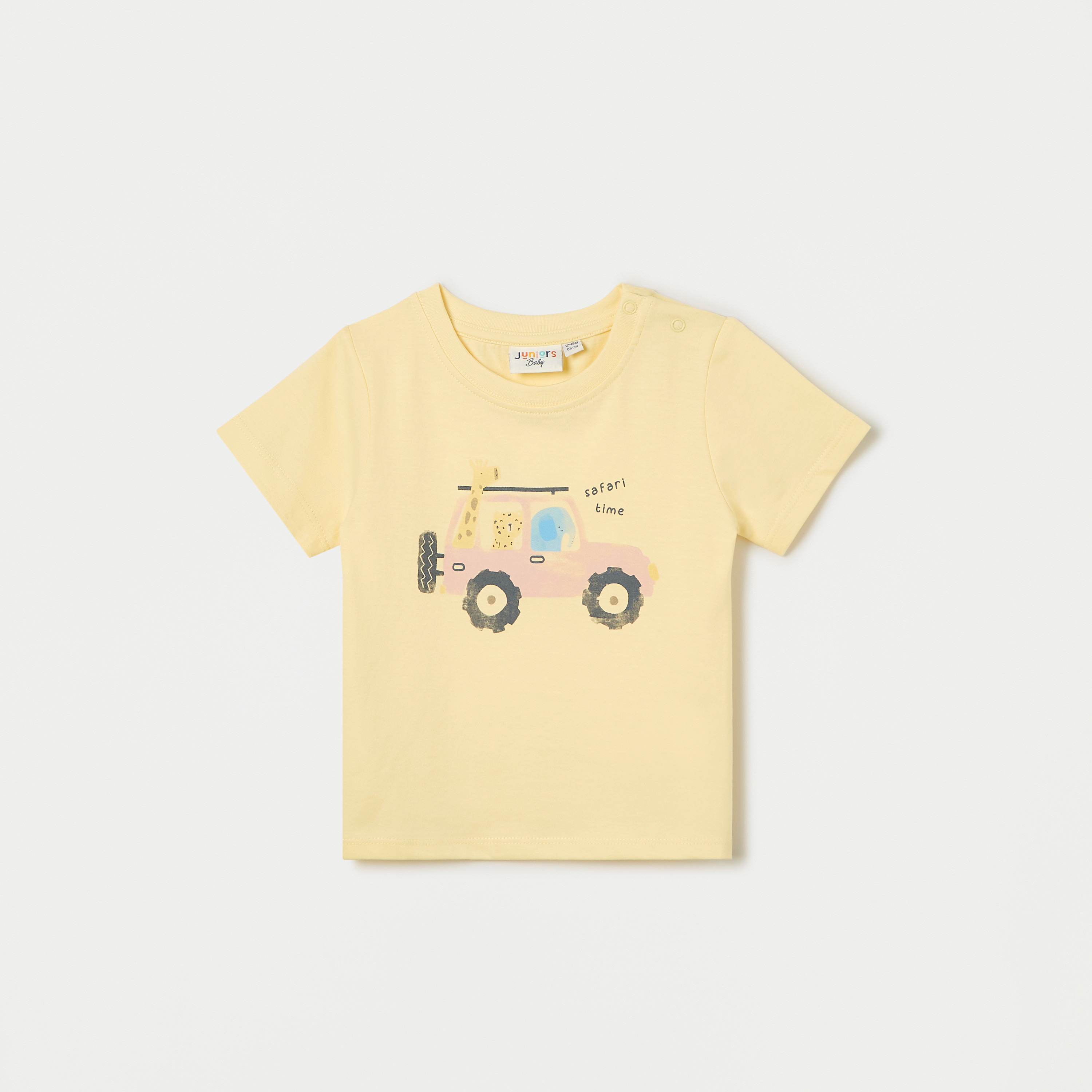 تيشيرت بياقة ضيقة وأكمام قصيرة وطبعات جرافيك من جونيورز-baby-boys-clothing-tshirtsandpolos-image-1