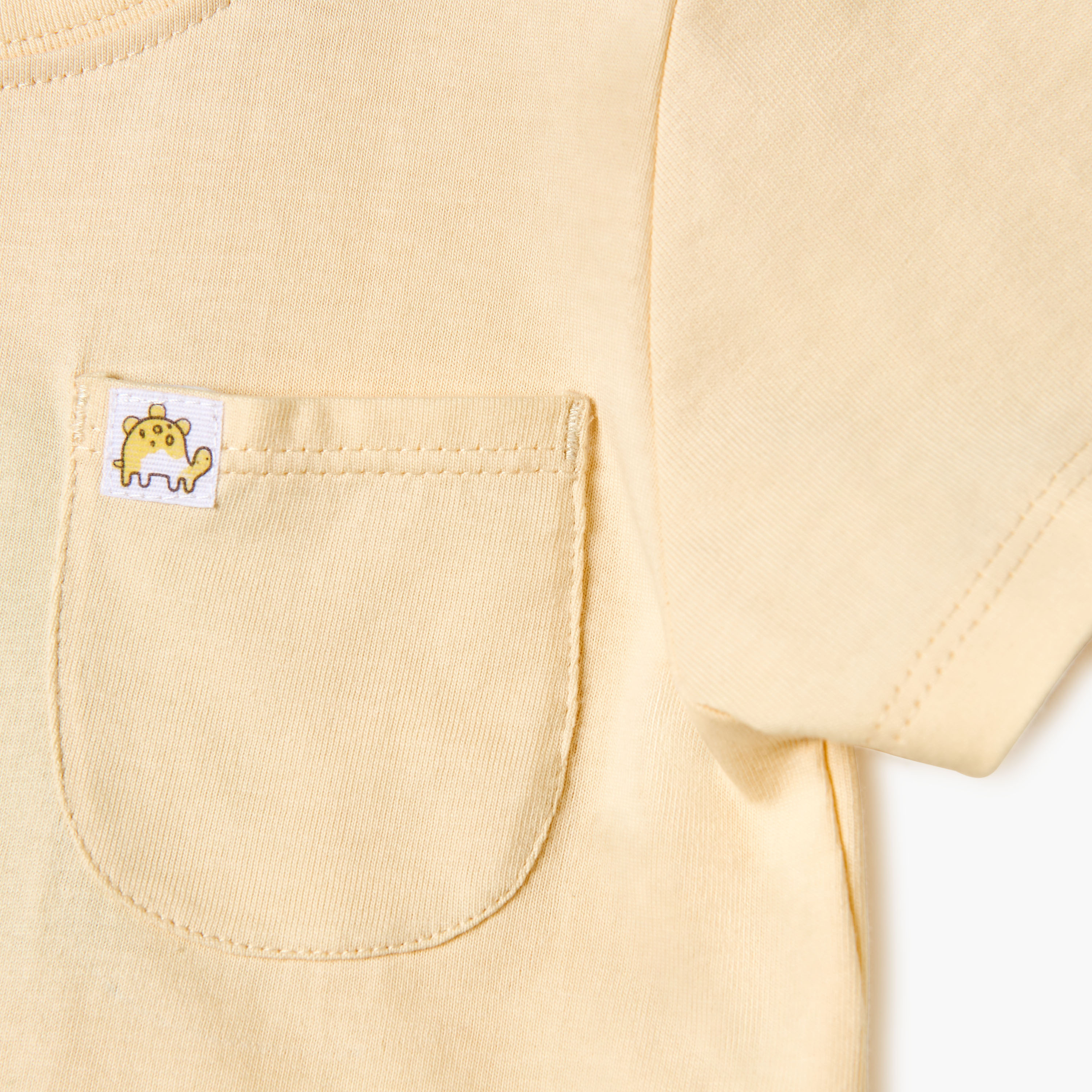 Juniors Solid T-shirt with Chest Pocket and Button Closure-baby-boys-clothing-tshirtsandpolos-image-3