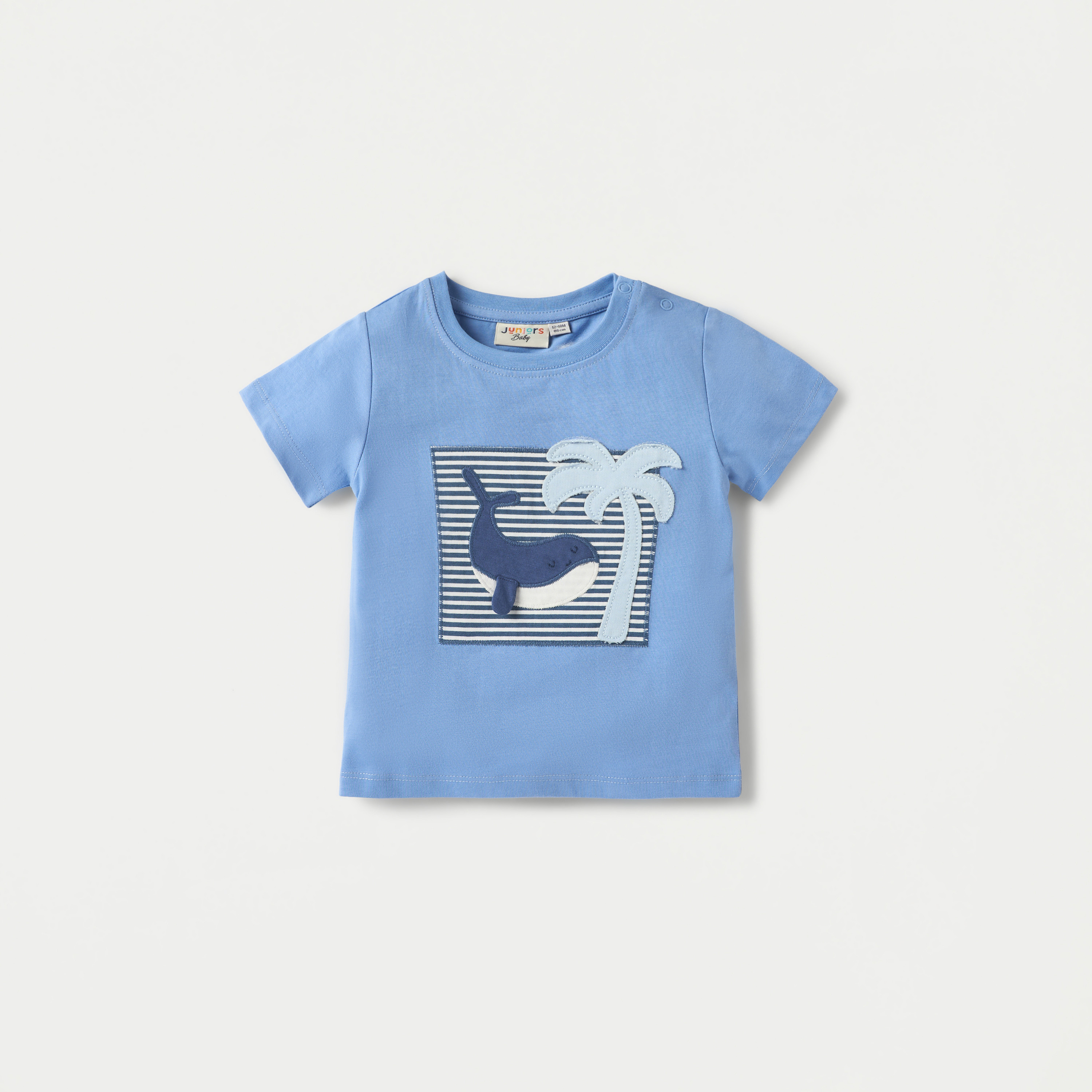Juniors Printed Crew Neck T-shirt with Short Sleeves - Set of 3-baby-boys-clothing-tshirtsandpolos-image-3