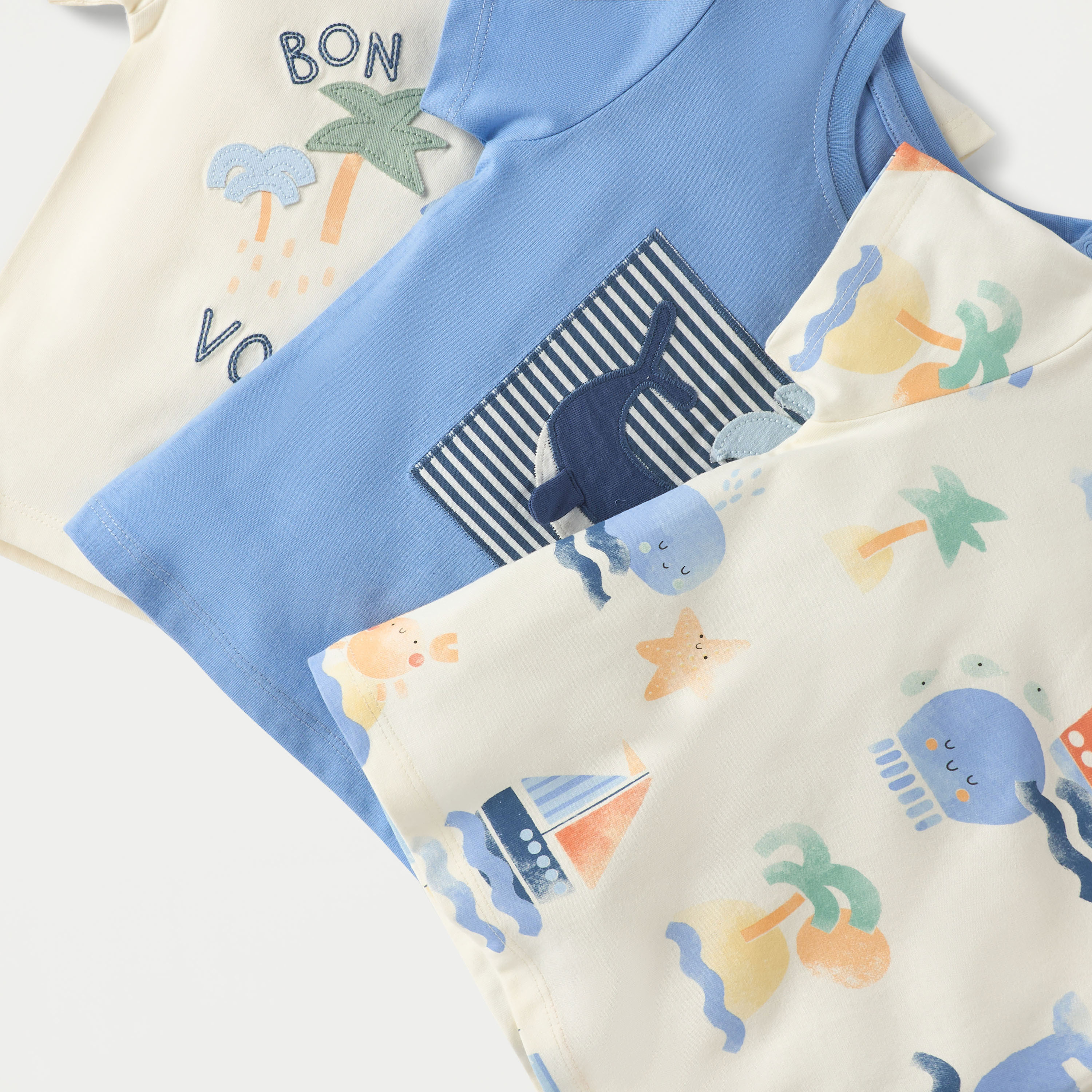 Juniors Printed Crew Neck T-shirt with Short Sleeves - Set of 3-baby-boys-clothing-tshirtsandpolos-image-6