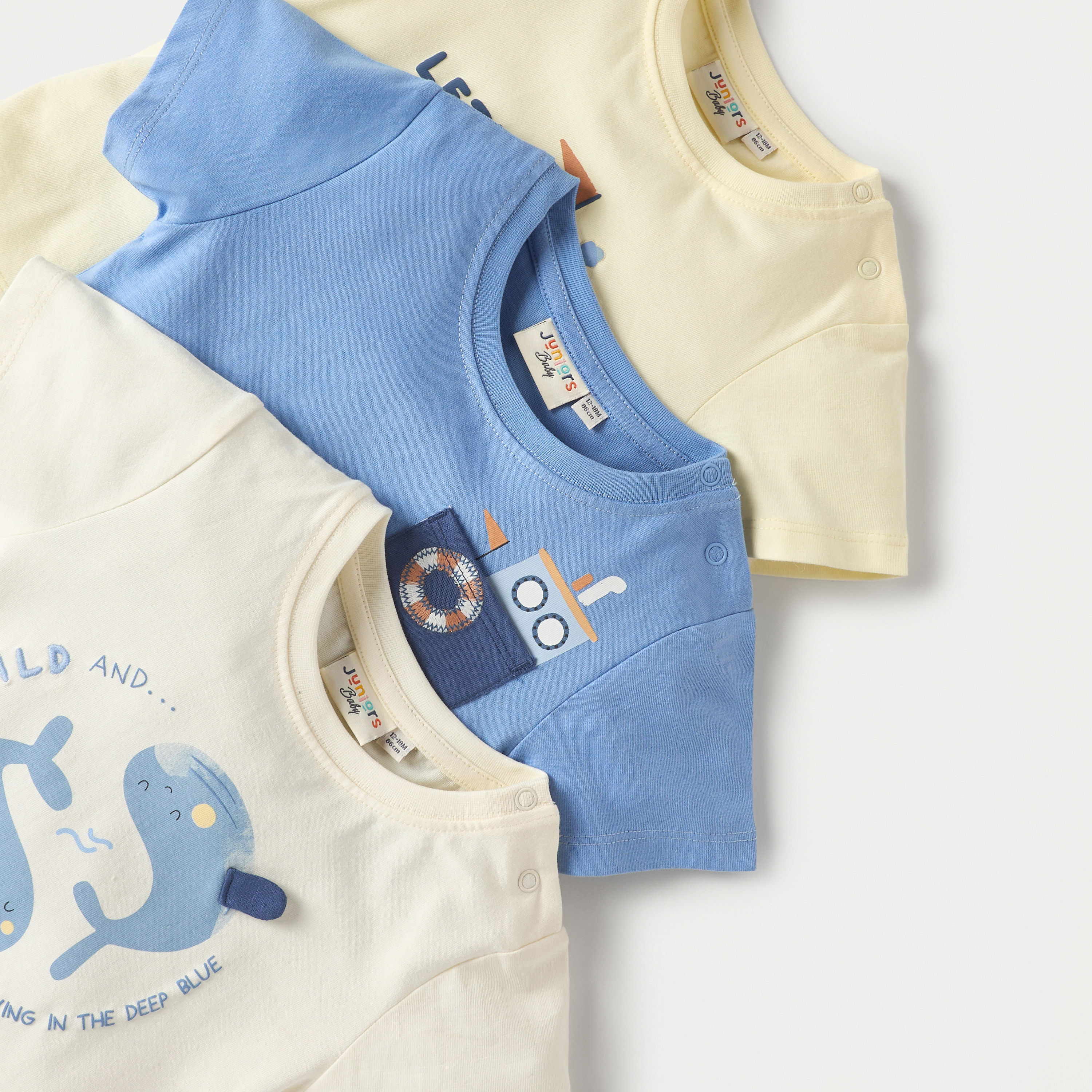 Juniors Printed Crew Neck T-shirt with Short Sleeves - Set of 3-baby-boys-clothing-tshirtsandpolos-image-5