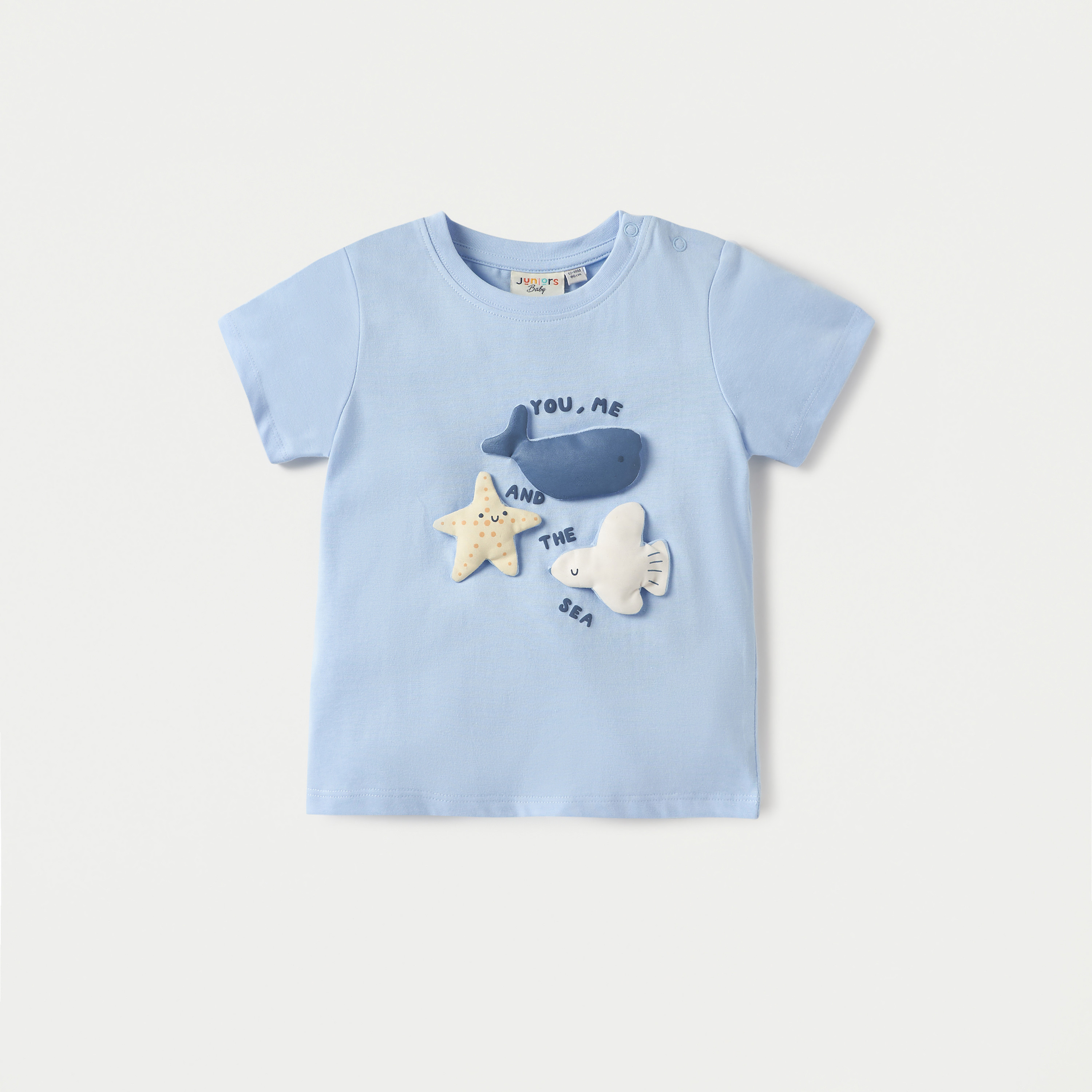 Juniors Applique Detail T-shirt with Short Sleeves - Set of 3-baby-boys-clothing-tshirtsandpolos-image-2
