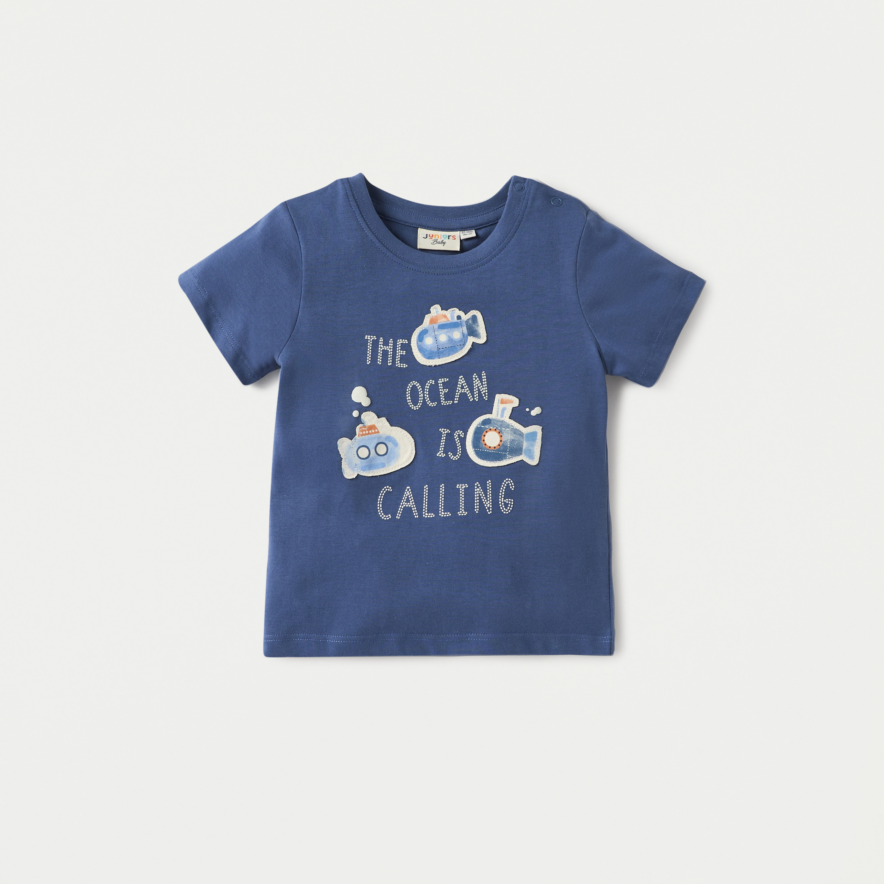 Juniors Applique Detail T-shirt with Short Sleeves - Set of 3-baby-boys-clothing-tshirtsandpolos-image-3