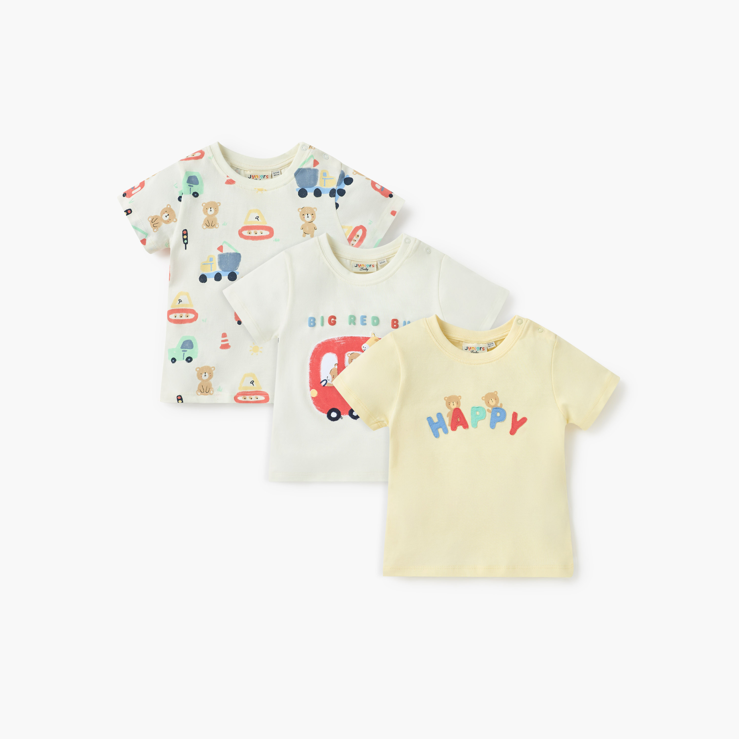 Juniors Animal Print Crew Neck T-shirt with Short Sleeves - Set of 3-baby-boys-clothing-tshirtsandpolos-image-1