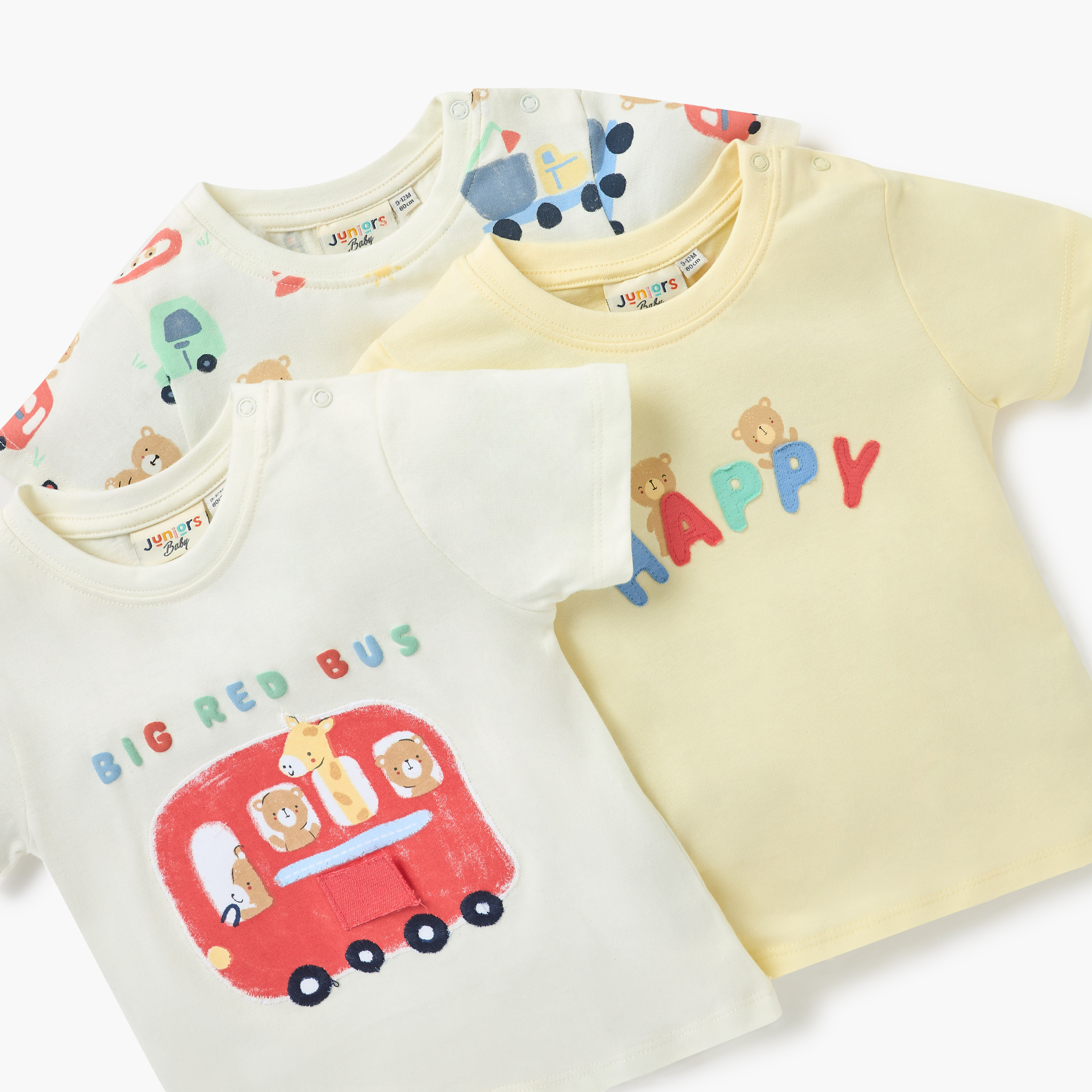 Juniors Animal Print Crew Neck T-shirt with Short Sleeves - Set of 3-baby-boys-clothing-tshirtsandpolos-image-5