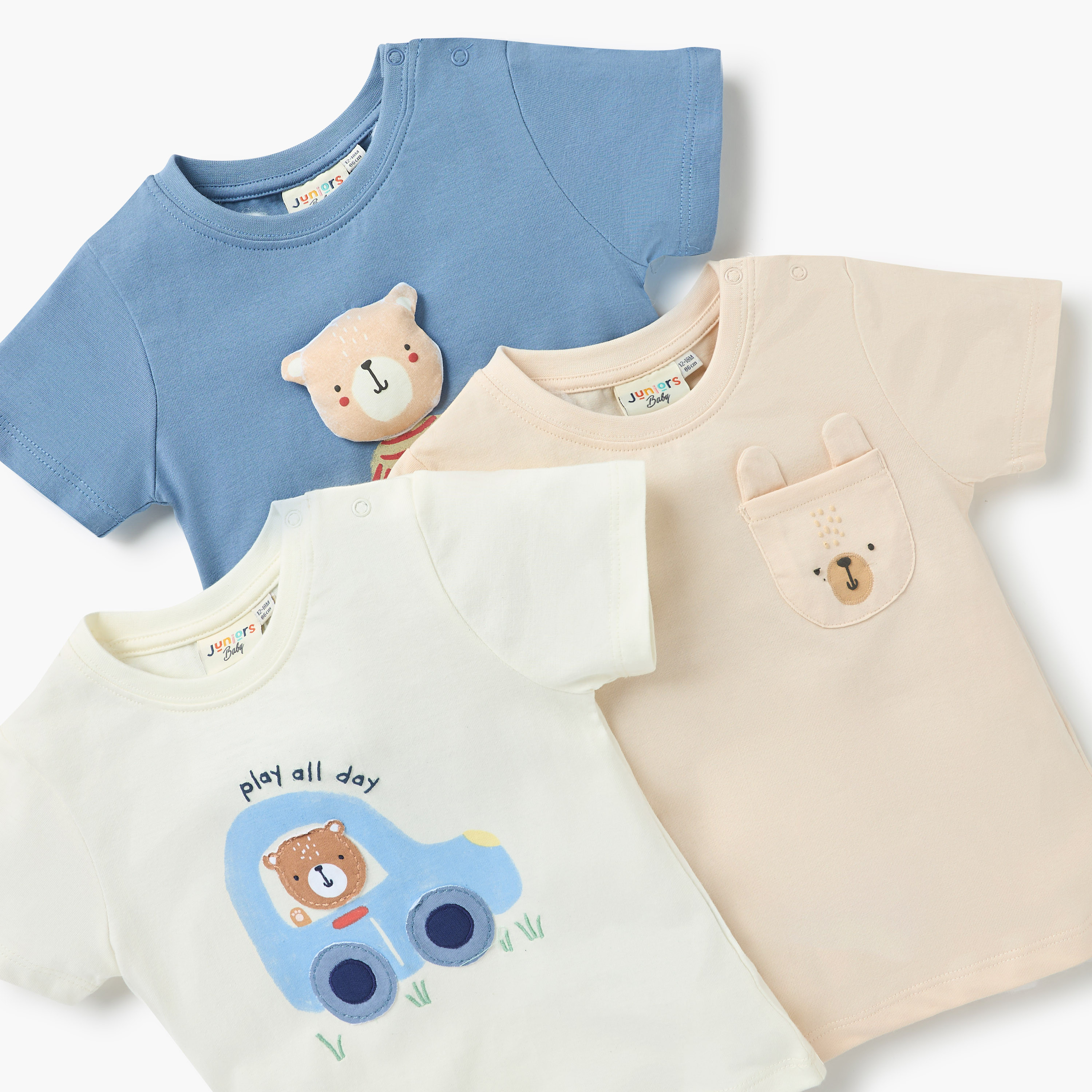 Juniors Animal Print Crew Neck T-shirt with Short Sleeves - Set of 3-baby-boys-clothing-tshirtsandpolos-image-5