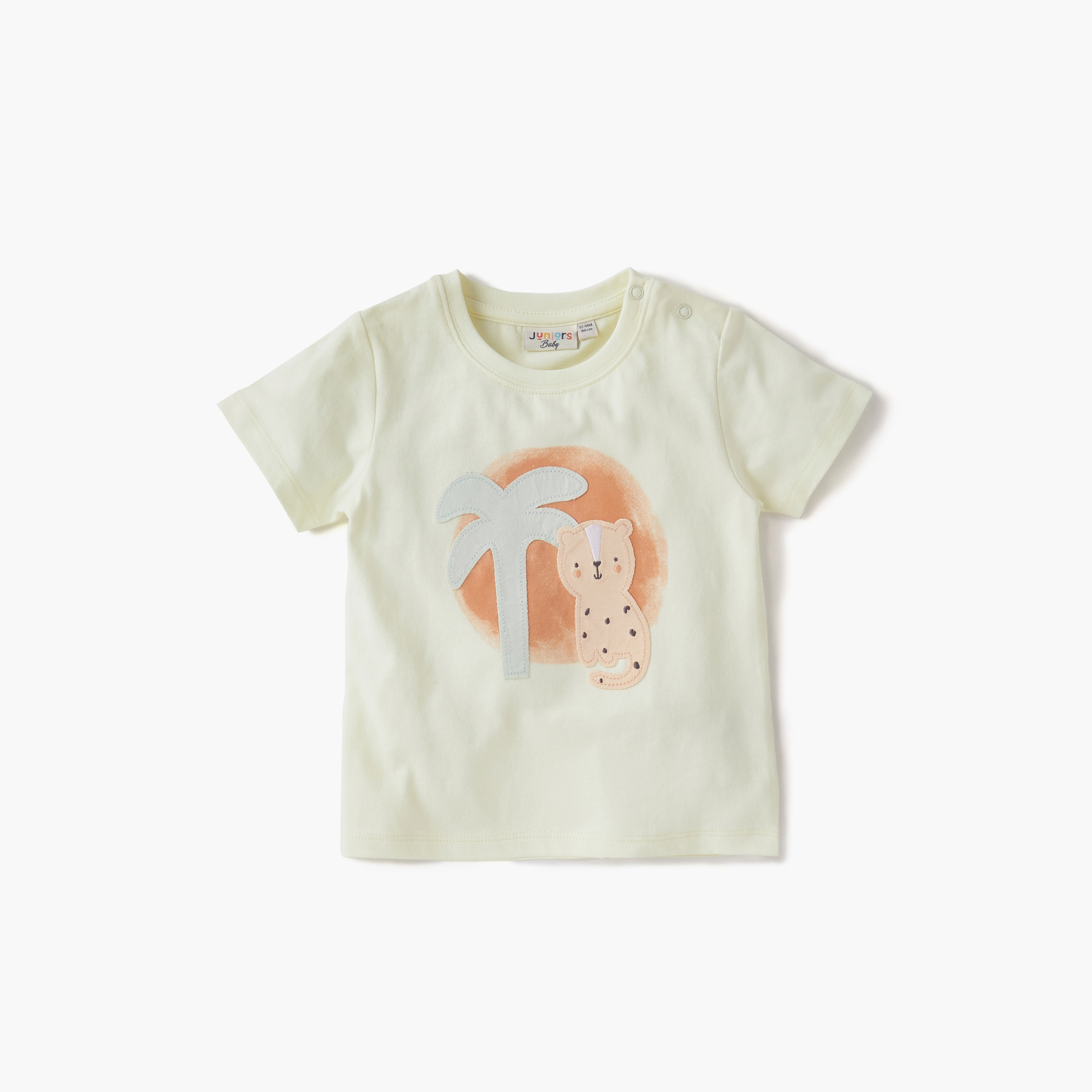 Juniors Animal Print Crew Neck T-shirt with Short Sleeves and Button Closure - Set of 3-baby-boys-clothing-tshirtsandpolos-image-3