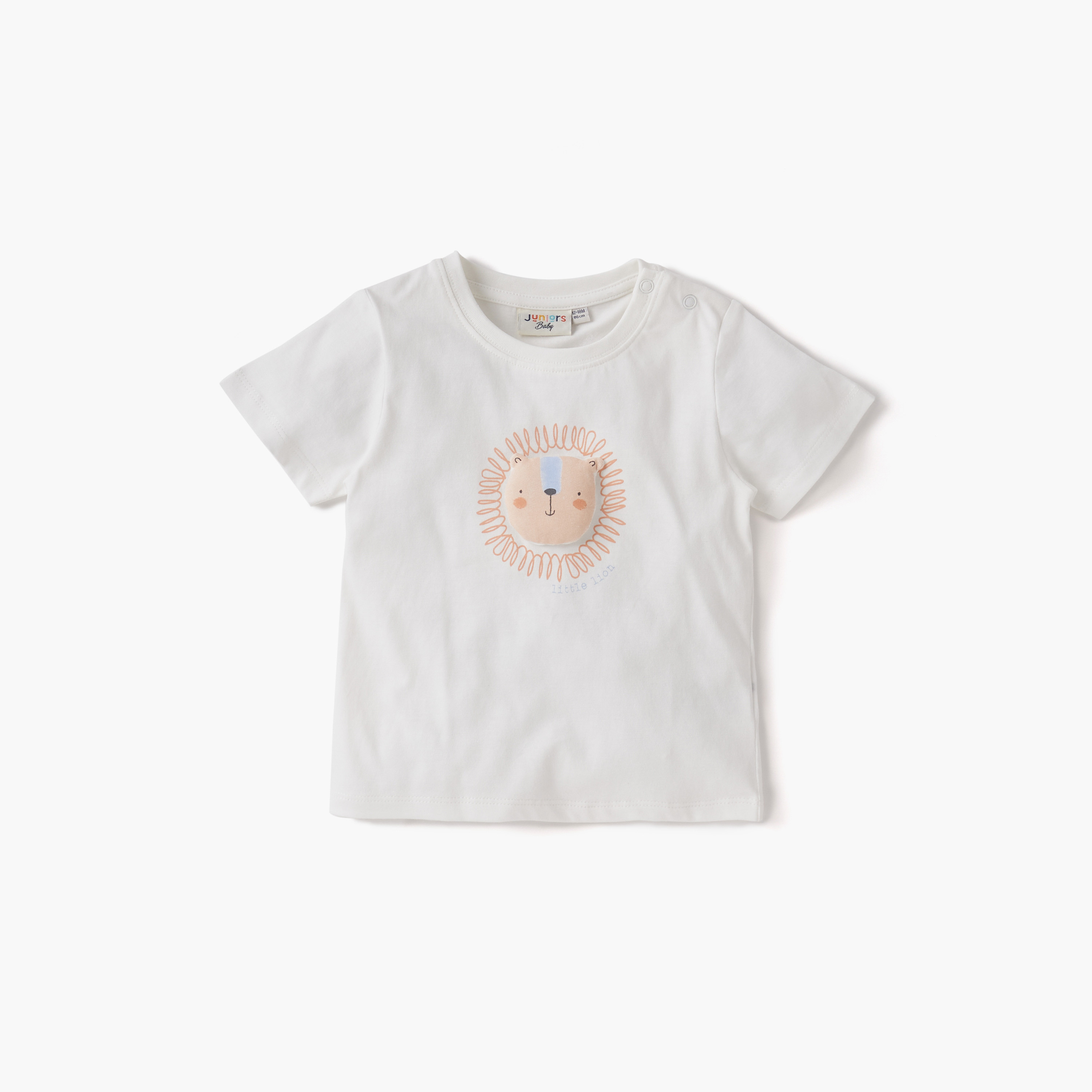 Juniors Animal Print Crew Neck T-shirt with Short Sleeves and Button Closure - Set of 3-baby-boys-clothing-tshirtsandpolos-image-4