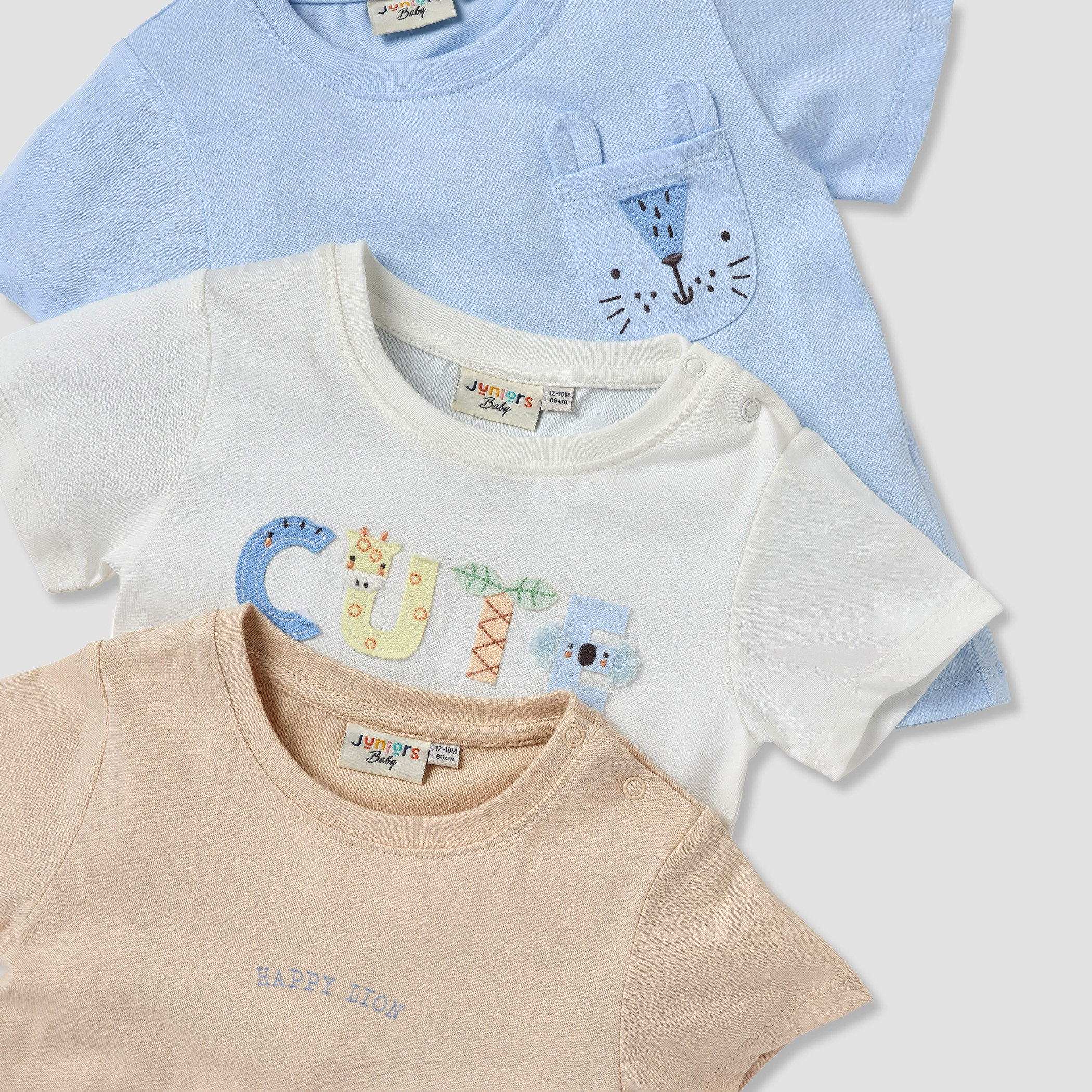 Juniors Animal Applique T-shirt with Button Closure - Set of 3-baby-boys-clothing-tshirtsandpolos-image-5