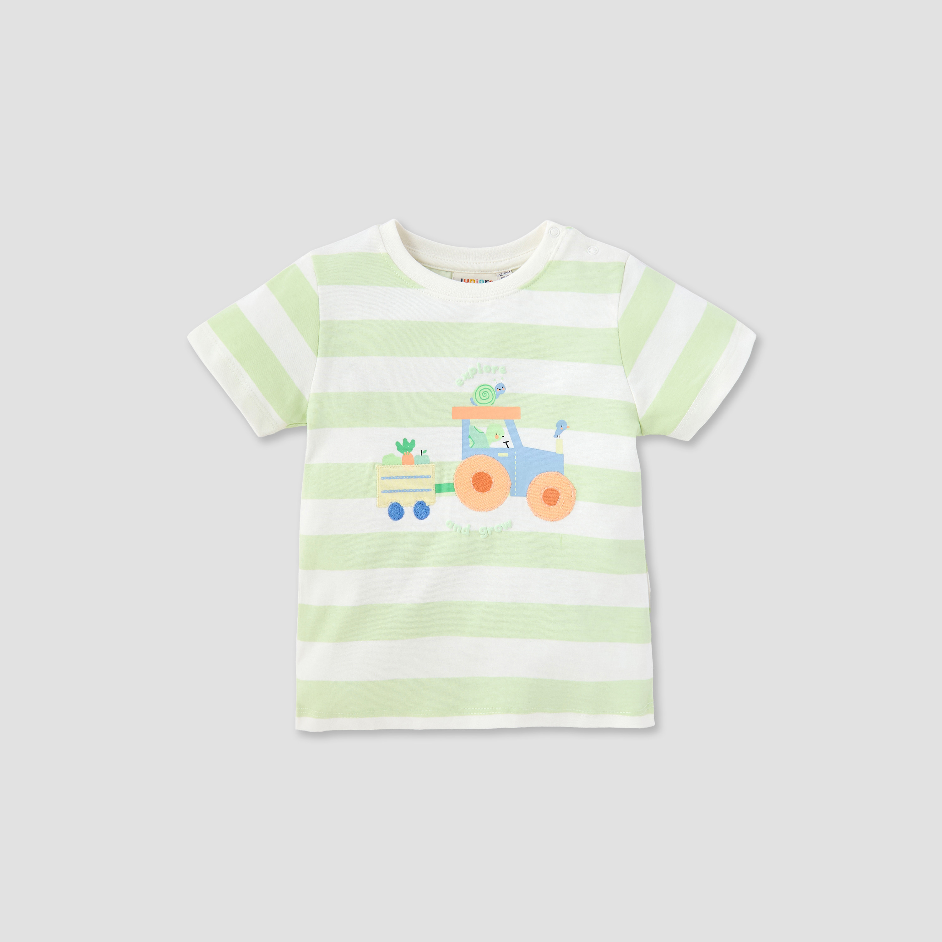 Juniors Applique Detail T-shirt with Short Sleeves - Set of 3-baby-boys-clothing-multipacks-image-4