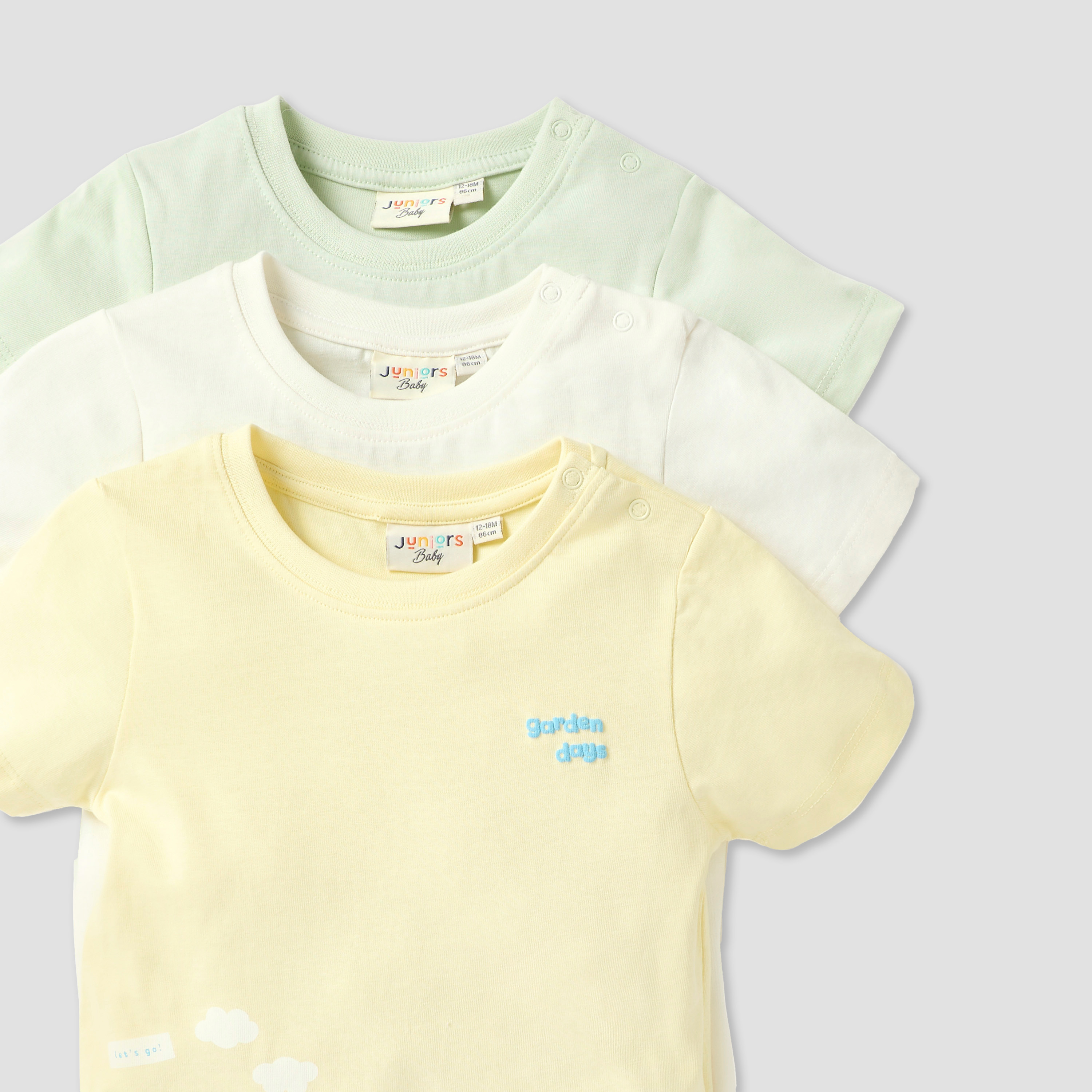 Juniors Applique Detail T-shirt with Short Sleeves - Set of 3-baby-boys-clothing-multipacks-image-5