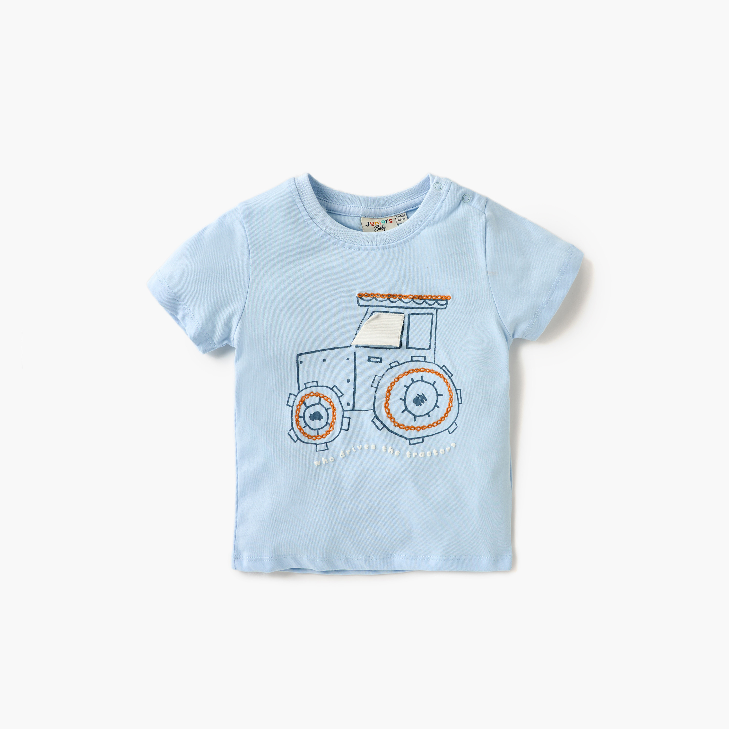 Juniors Graphic Print T-shirt with Short Sleeves and Button Closure - Set of 3-baby-boys-clothing-multipacks-image-2