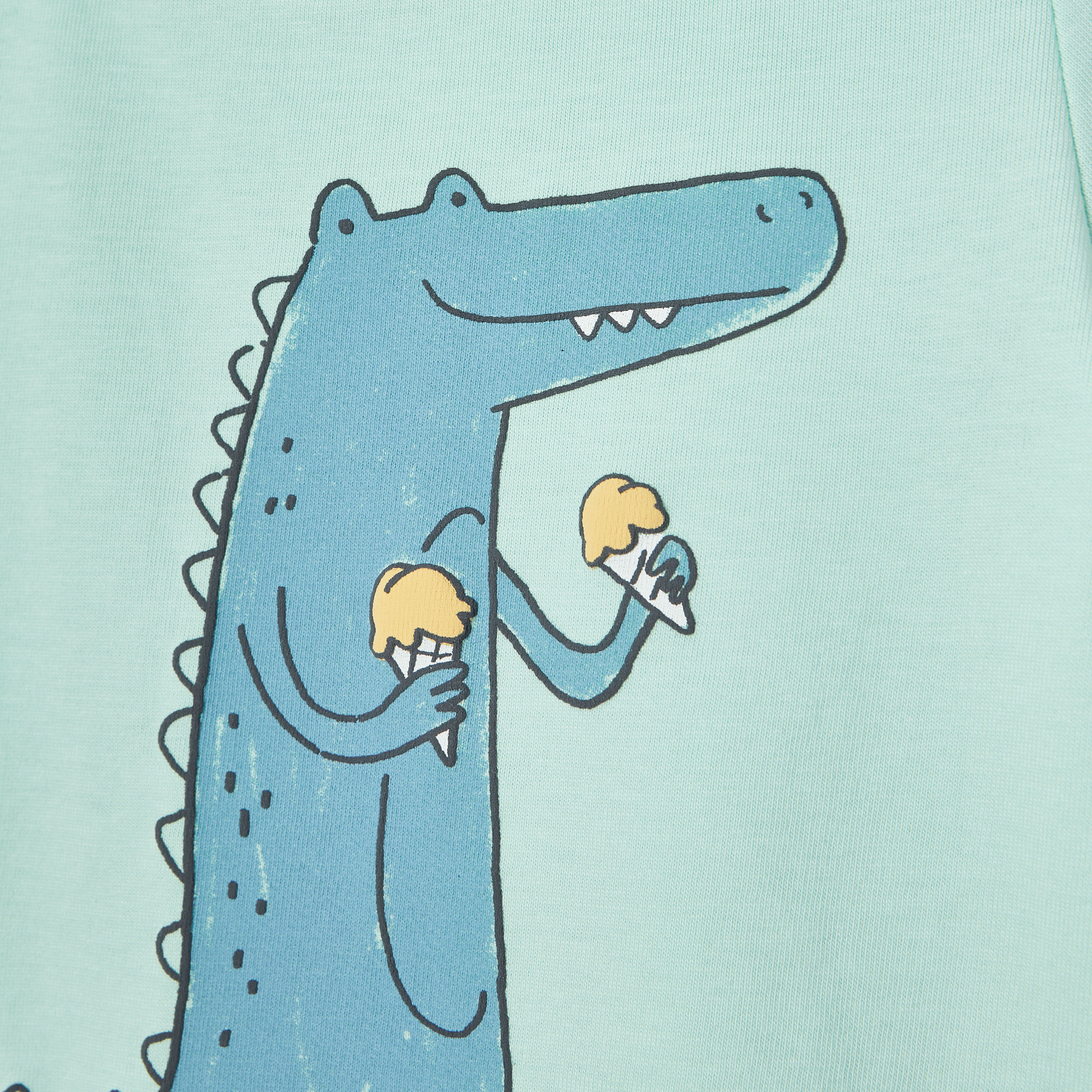 Juniors Crocodile Print T-shirt with Short Sleeves-baby-boys-clothing-tshirtsandpolos-image-4