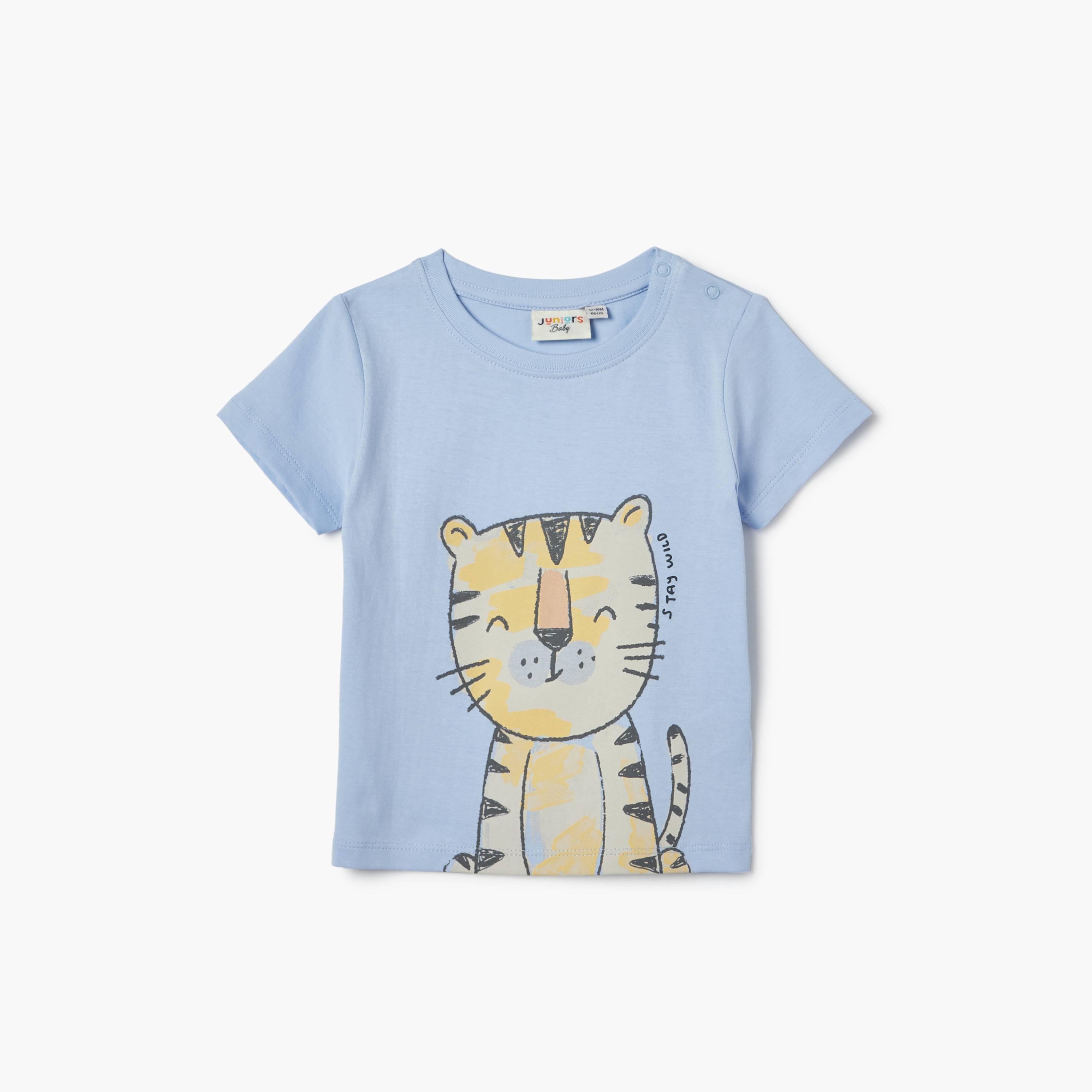 Juniors Tiger Print T-shirt with Short Sleeves-baby-boys-clothing-tshirtsandpolos-image-1