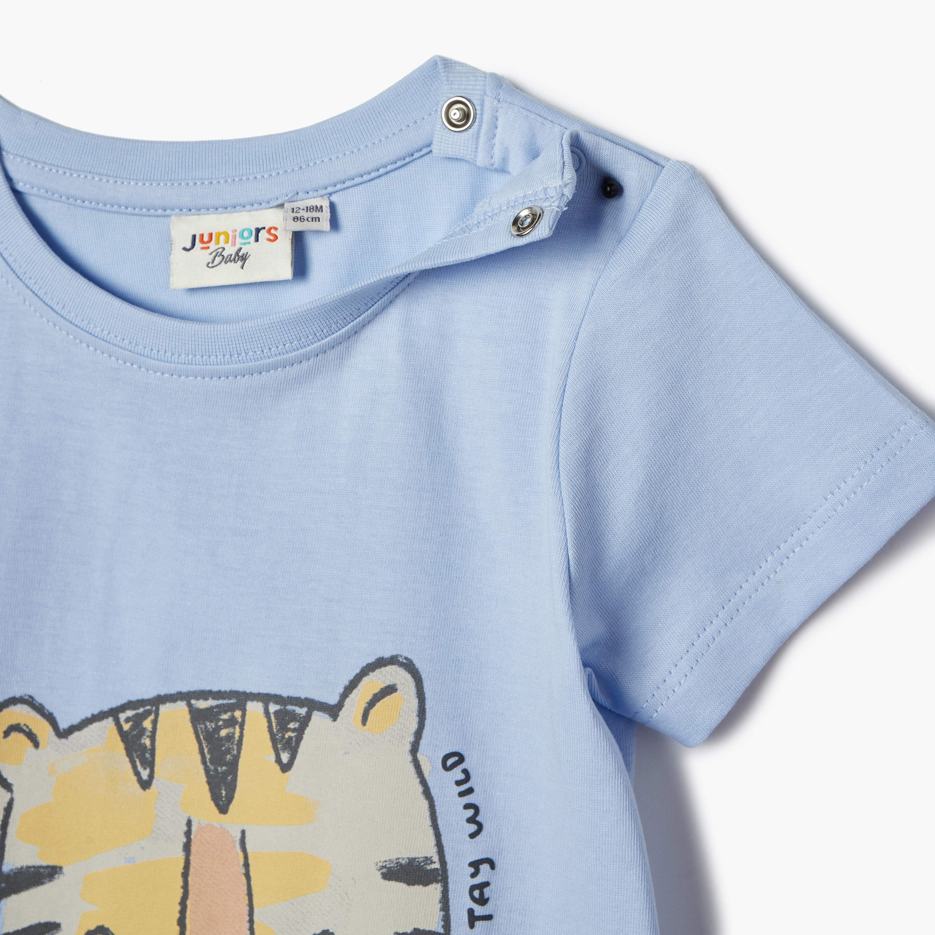 Juniors Tiger Print T-shirt with Short Sleeves-baby-boys-clothing-tshirtsandpolos-image-3