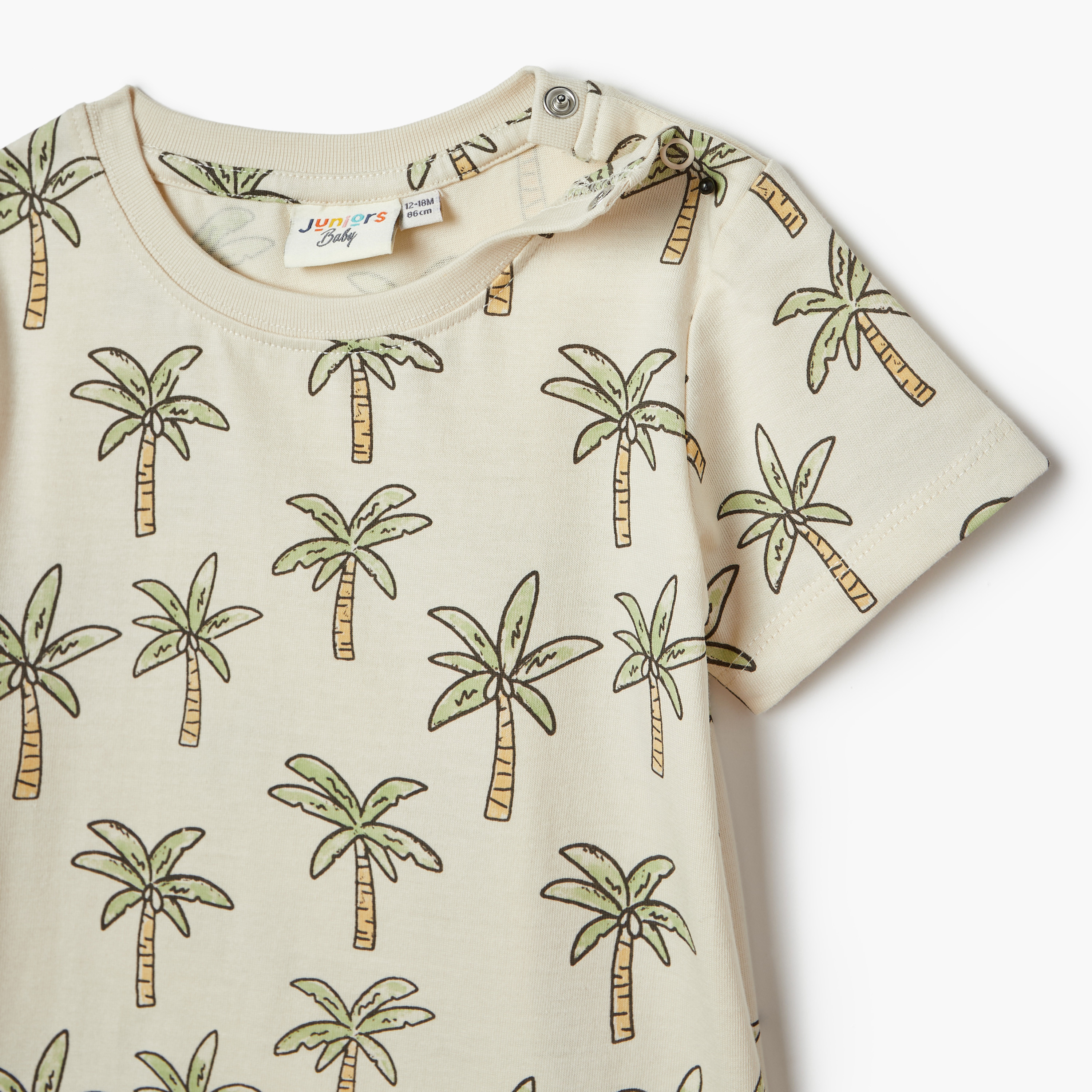 Juniors All-Over Palm Tree Print T-shirt with Short Sleeves-baby-boys-clothing-tshirtsandpolos-image-3