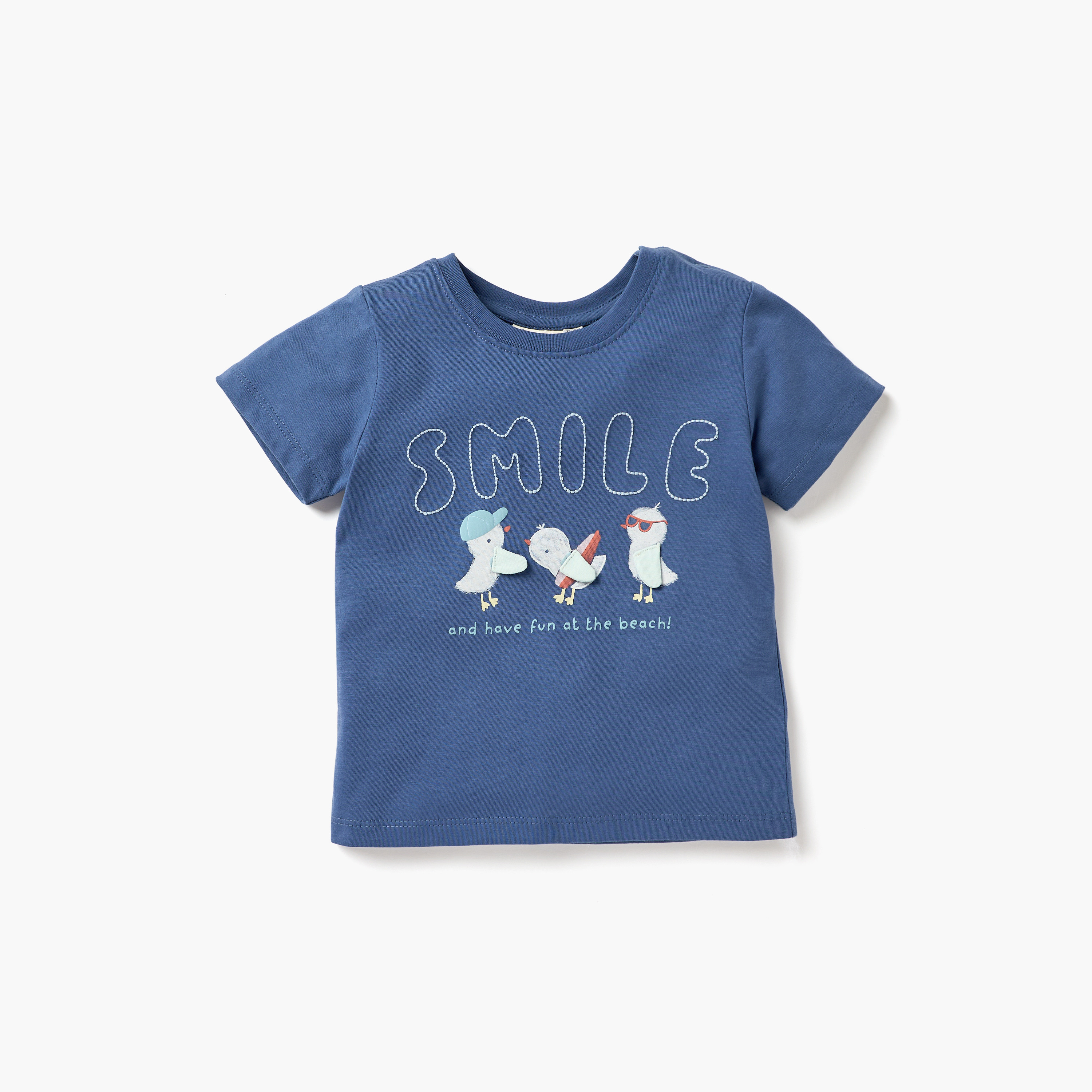 Juniors Applique Detail T-shirt with Short Sleeves - Set of 3-baby-boys-clothing-multipacks-image-3