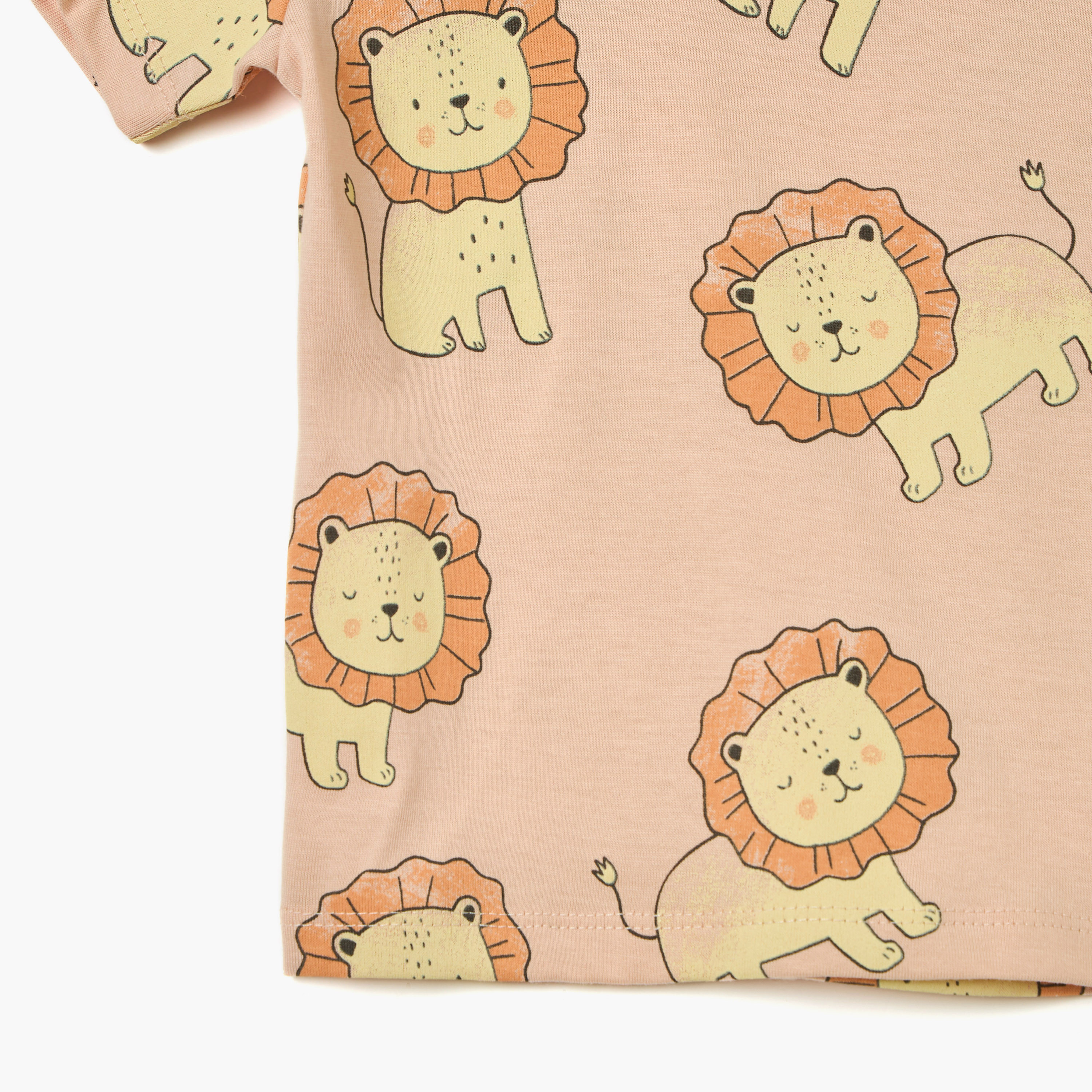 Juniors All-Over Lion Print Crew Neck T-shirt with Short Sleeves-baby-boys-clothing-tshirtsandpolos-image-5