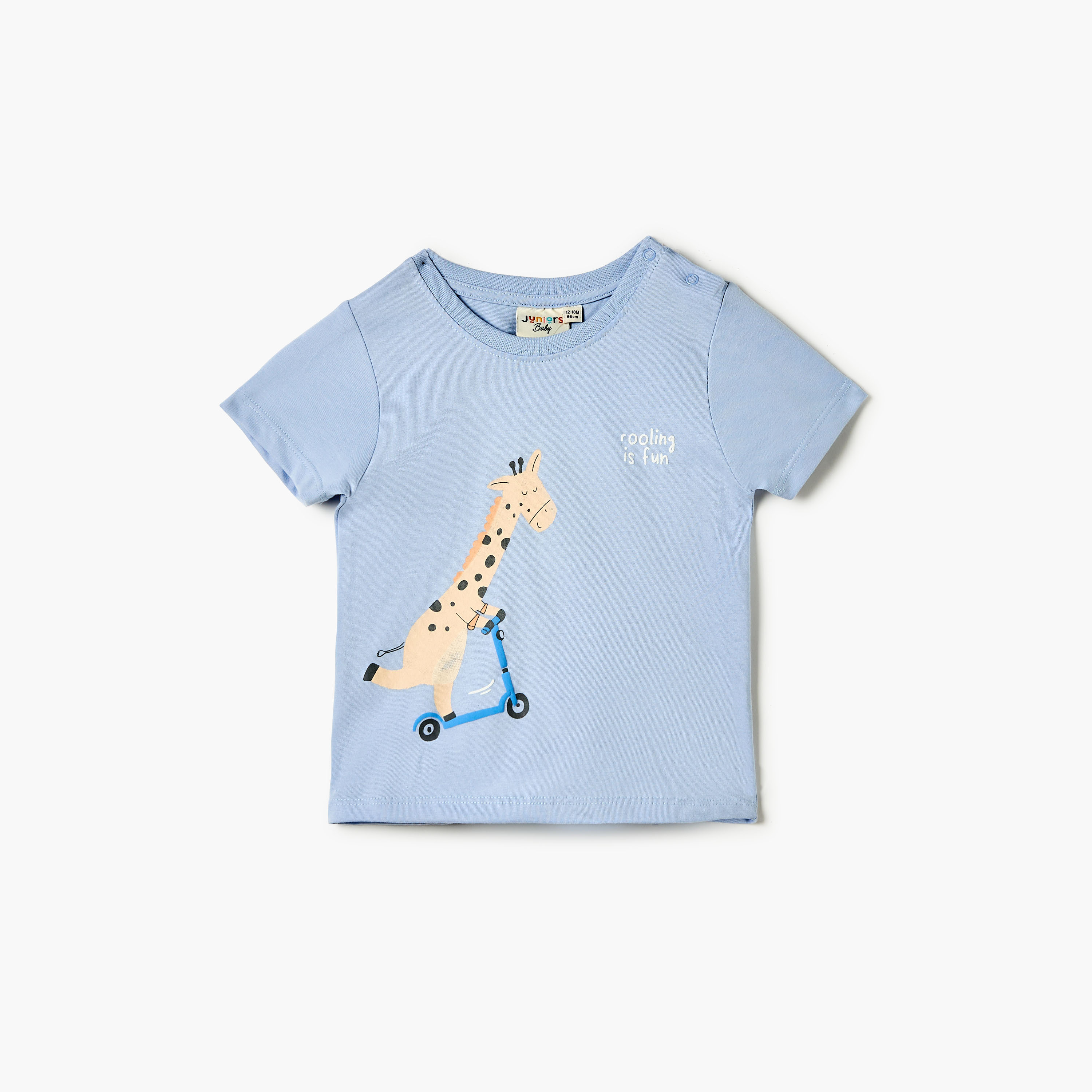 تيشيرت بأكمام قصيرة وطبعات زرافة من جونيورز-baby-boys-clothing-tshirtsandpolos-image-1