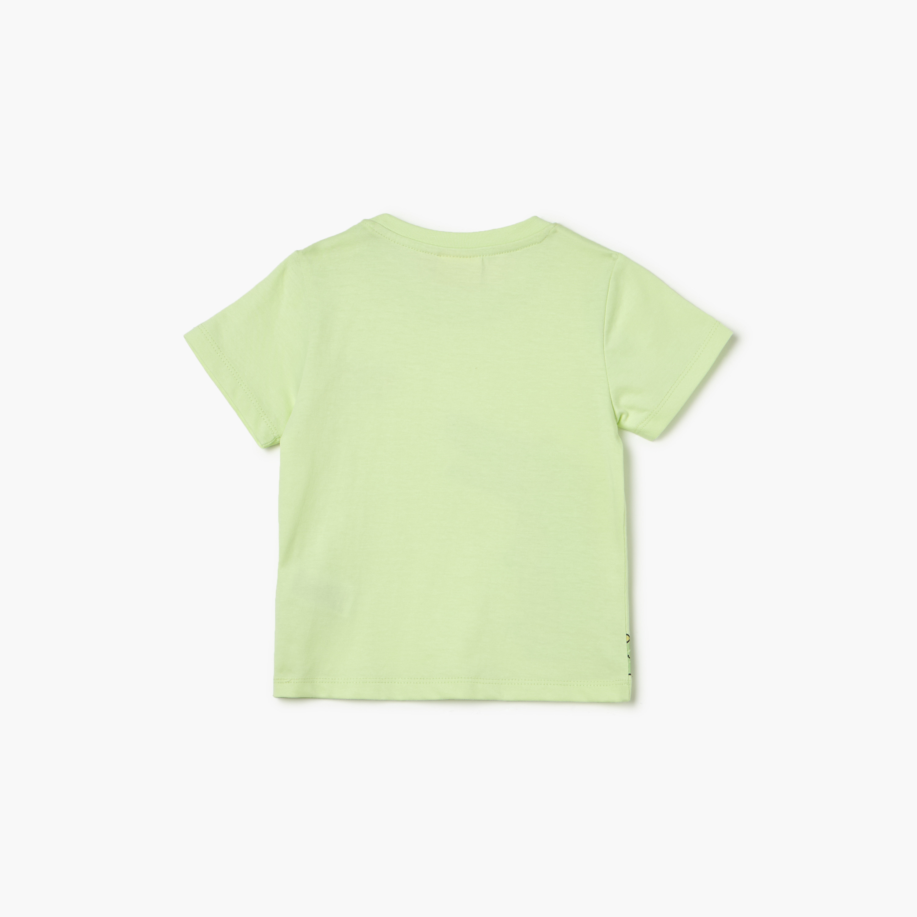 Juniors Dino Print T-shirt with Short Sleeves and Button Closure-baby-boys-clothing-tshirtsandpolos-image-2
