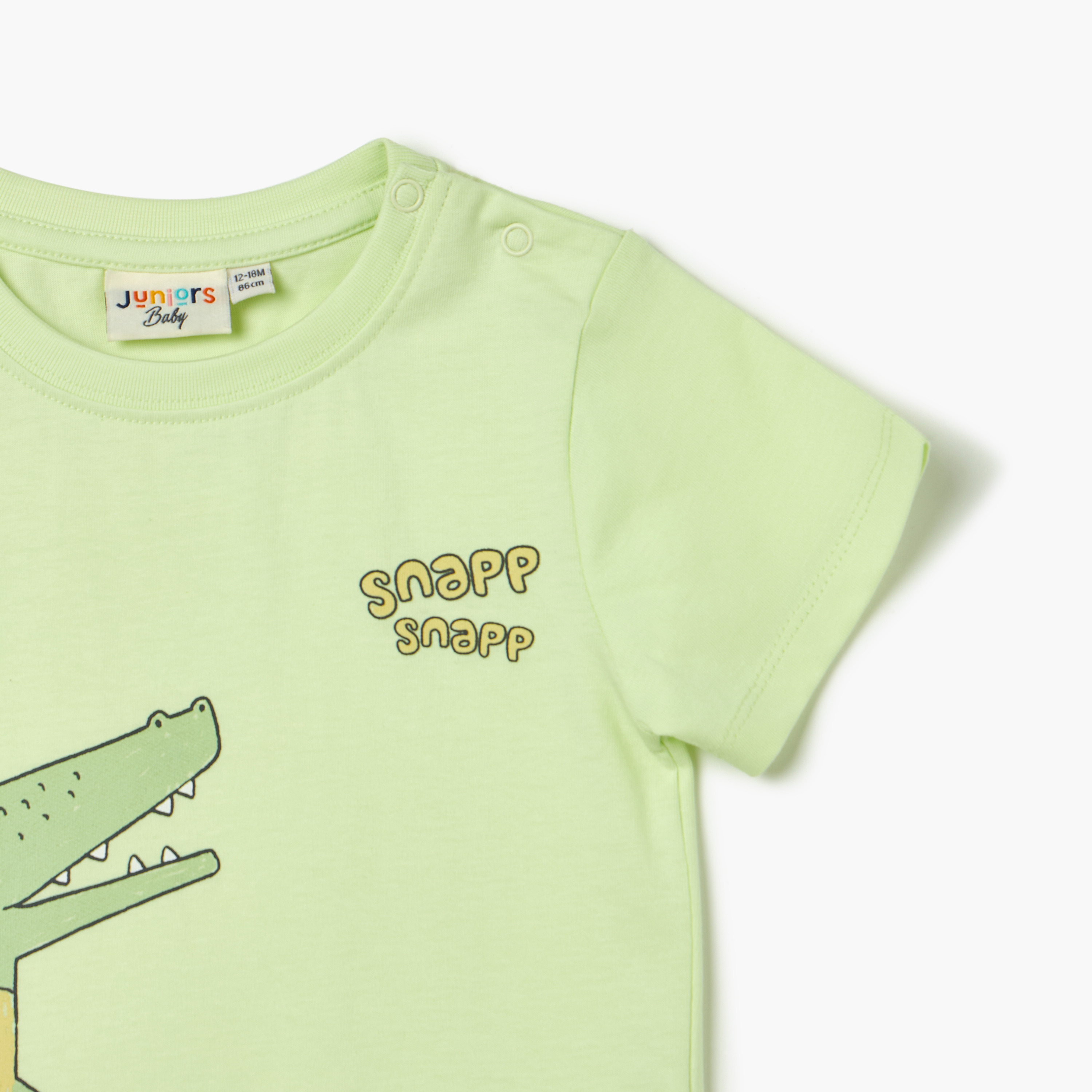 Juniors Dino Print T-shirt with Short Sleeves and Button Closure-baby-boys-clothing-tshirtsandpolos-image-3