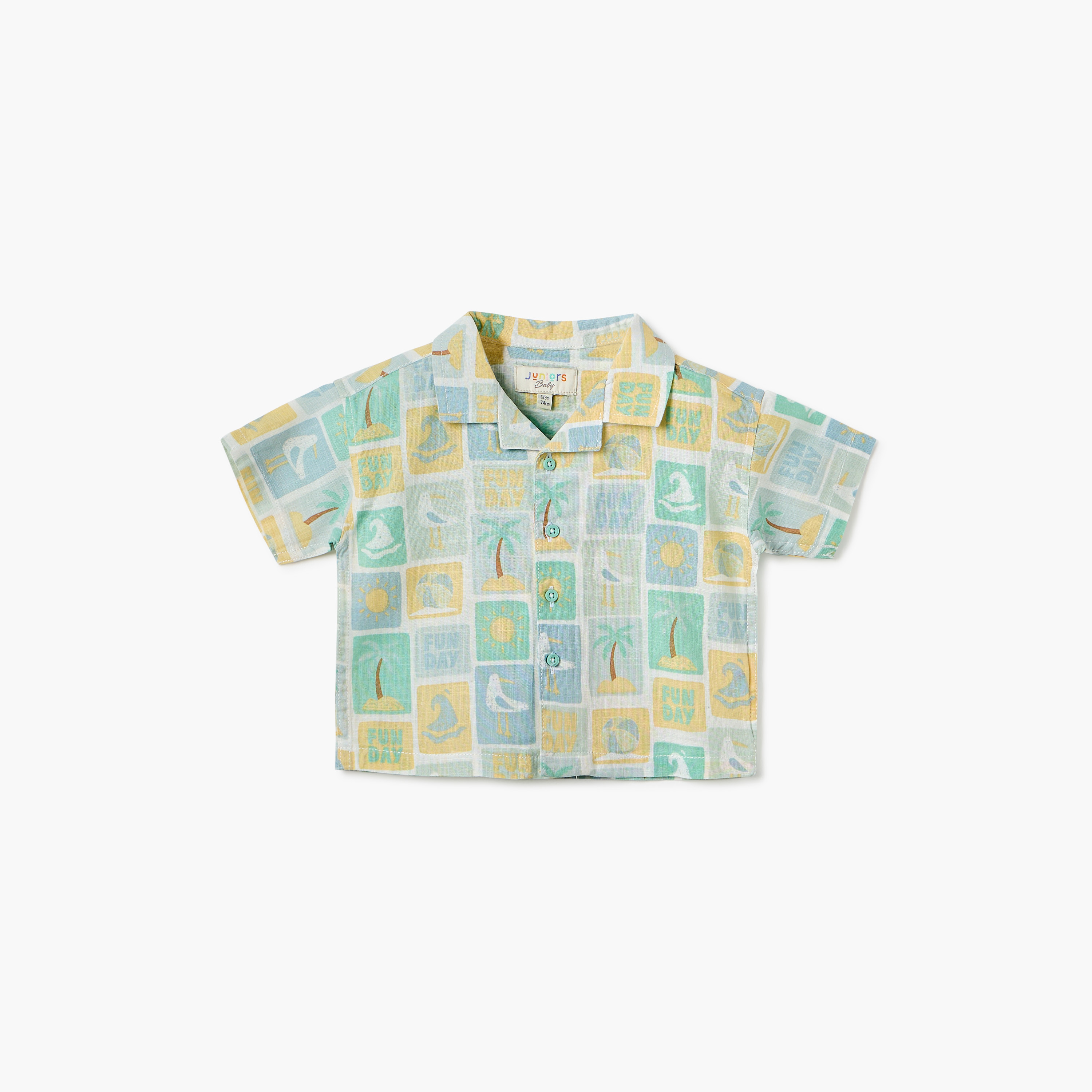 Juniors Printed Shirt with Short Sleeves-baby-boys-clothing-tshirtsandpolos-image-1