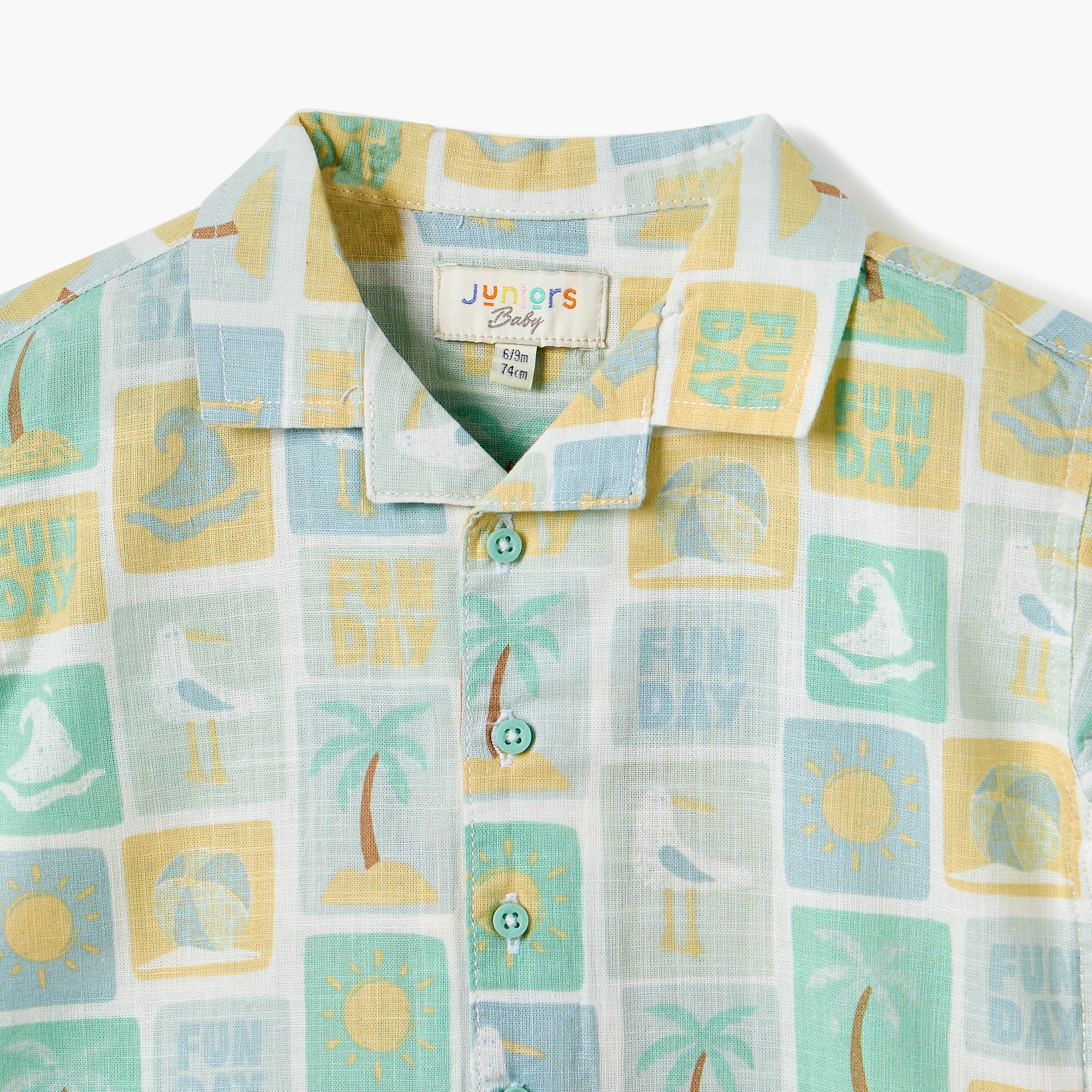 Juniors Printed Shirt with Short Sleeves-baby-boys-clothing-tshirtsandpolos-image-3