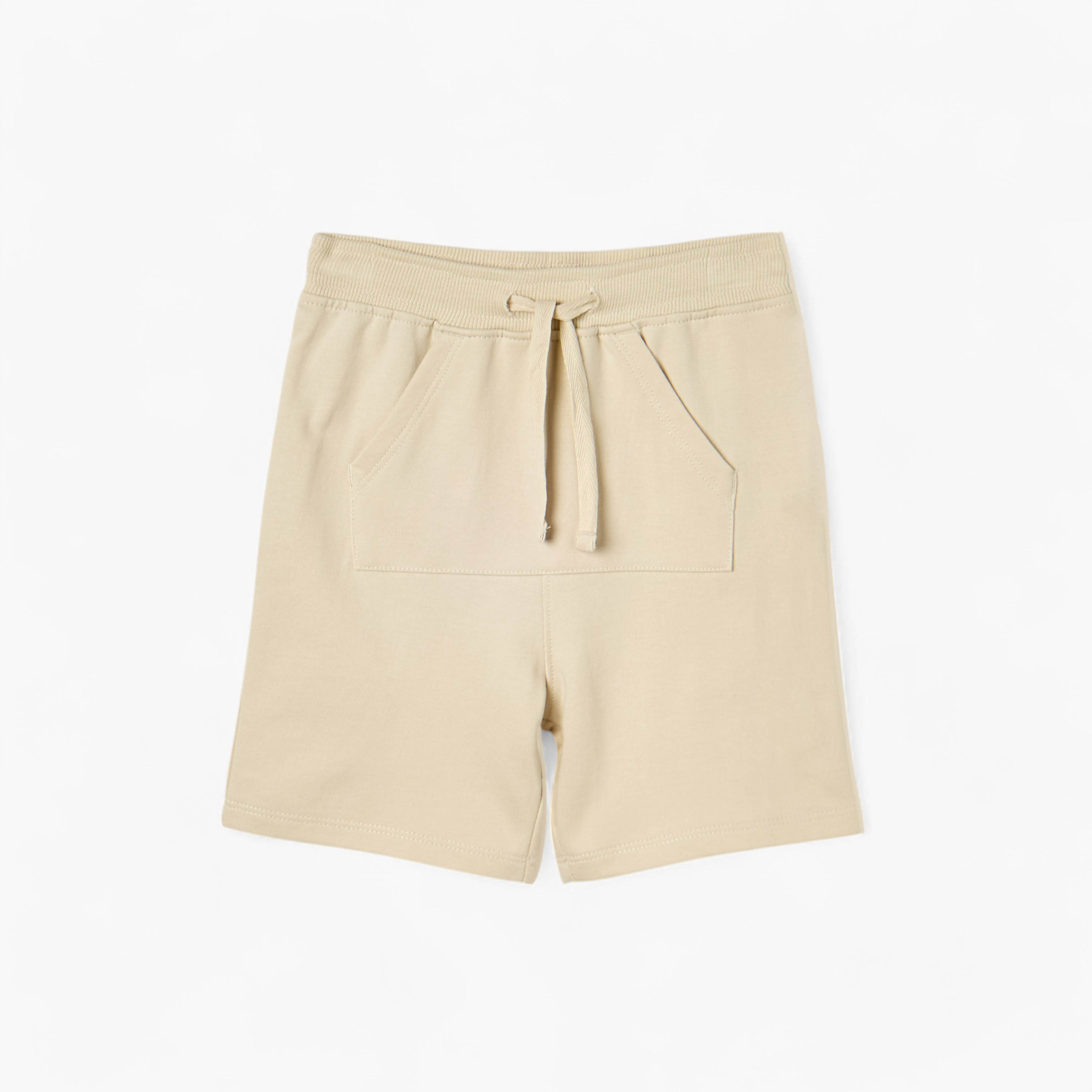 Juniors Solid Shorts with Drawstring Closure and Pockets-baby-boys-clothing-bottoms-shorts-image-2