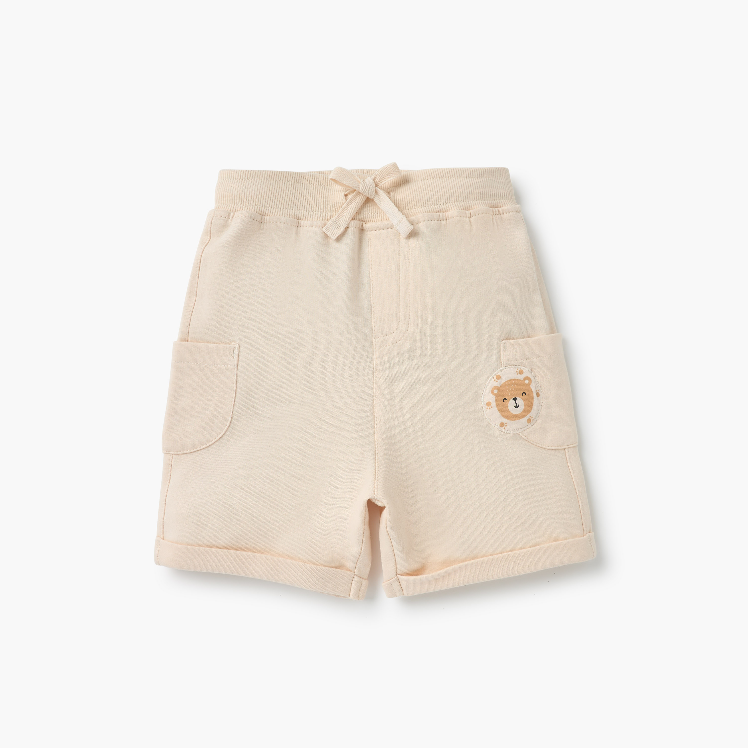 Juniors Bear Print Shorts with Drawstring Closure and Pockets - Set of 2-baby-boys-clothing-bottoms-shorts-image-3