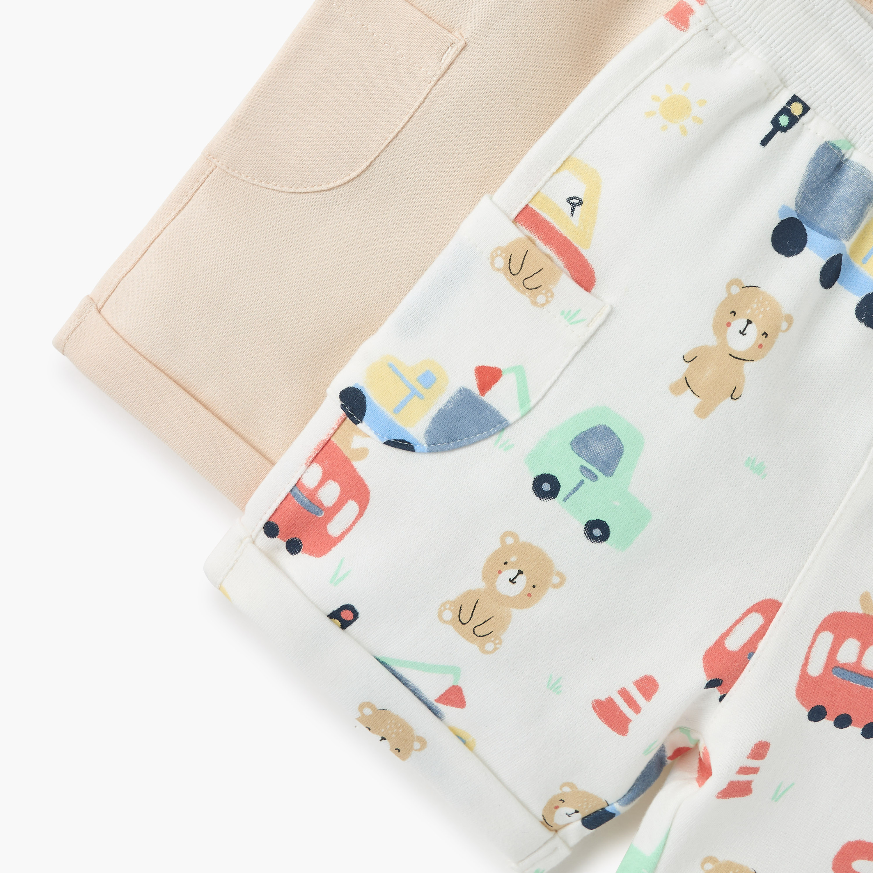 Juniors Bear Print Shorts with Drawstring Closure and Pockets - Set of 2-baby-boys-clothing-bottoms-shorts-image-5