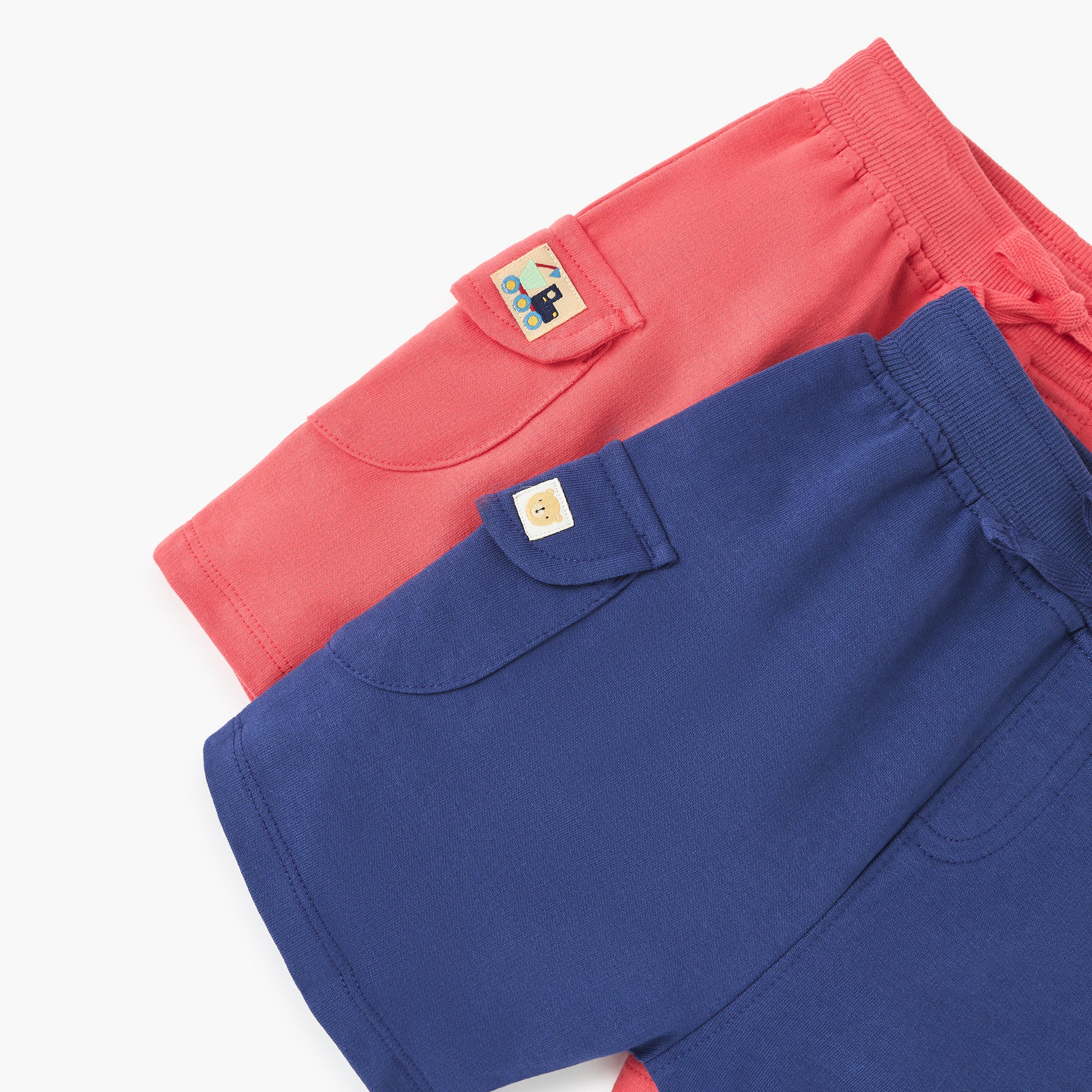Juniors Applique Detail Shorts with Drawstring Closure and Pockets - Set of 2-baby-boys-clothing-bottoms-shorts-image-5