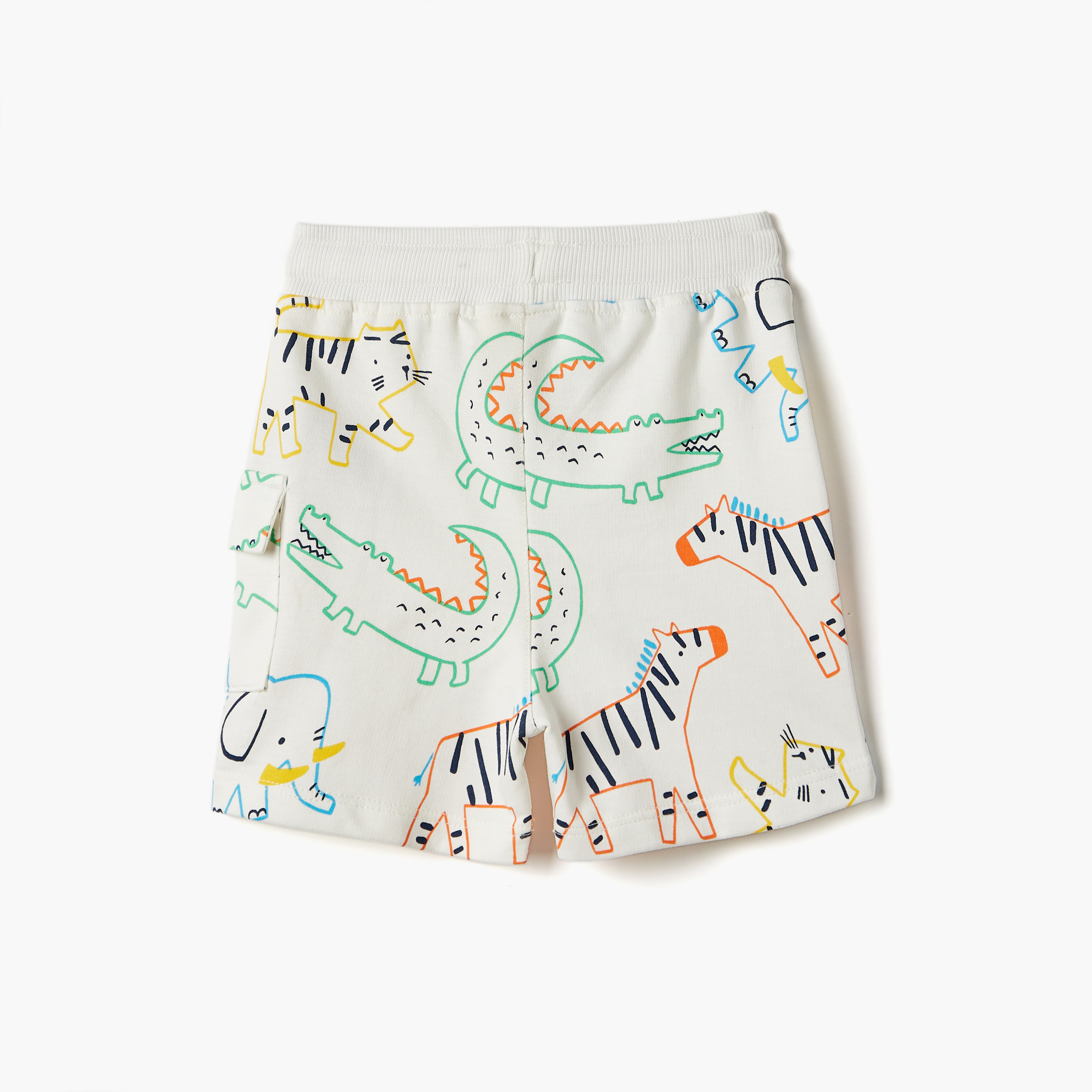 Juniors Printed Shorts with Drawstring Closure and Pocket-baby-boys-clothing-bottoms-shorts-image-2