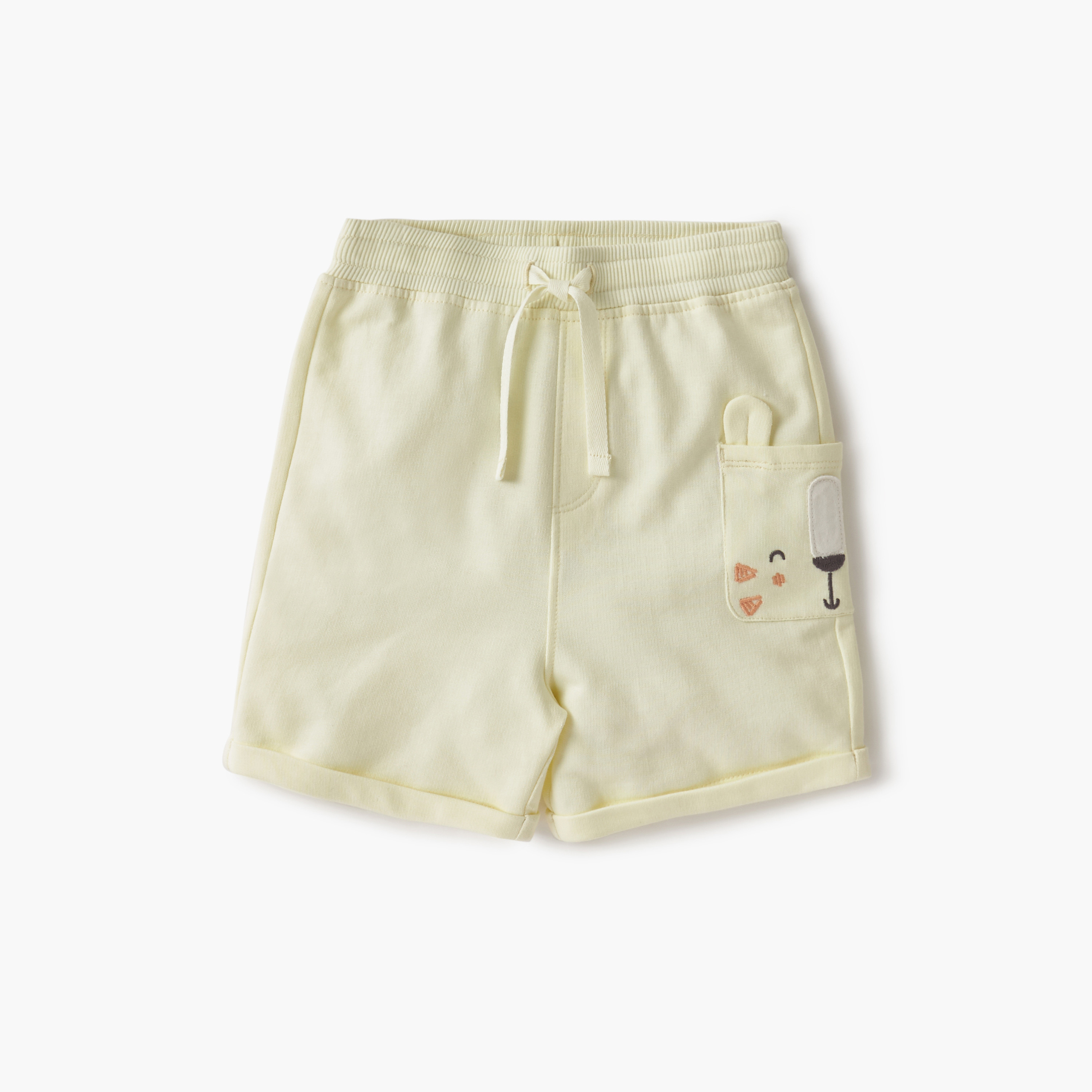 Juniors Animal Face Applique Shorts with Drawstring Closure - Set of 2-baby-boys-clothing-bottoms-shorts-image-3