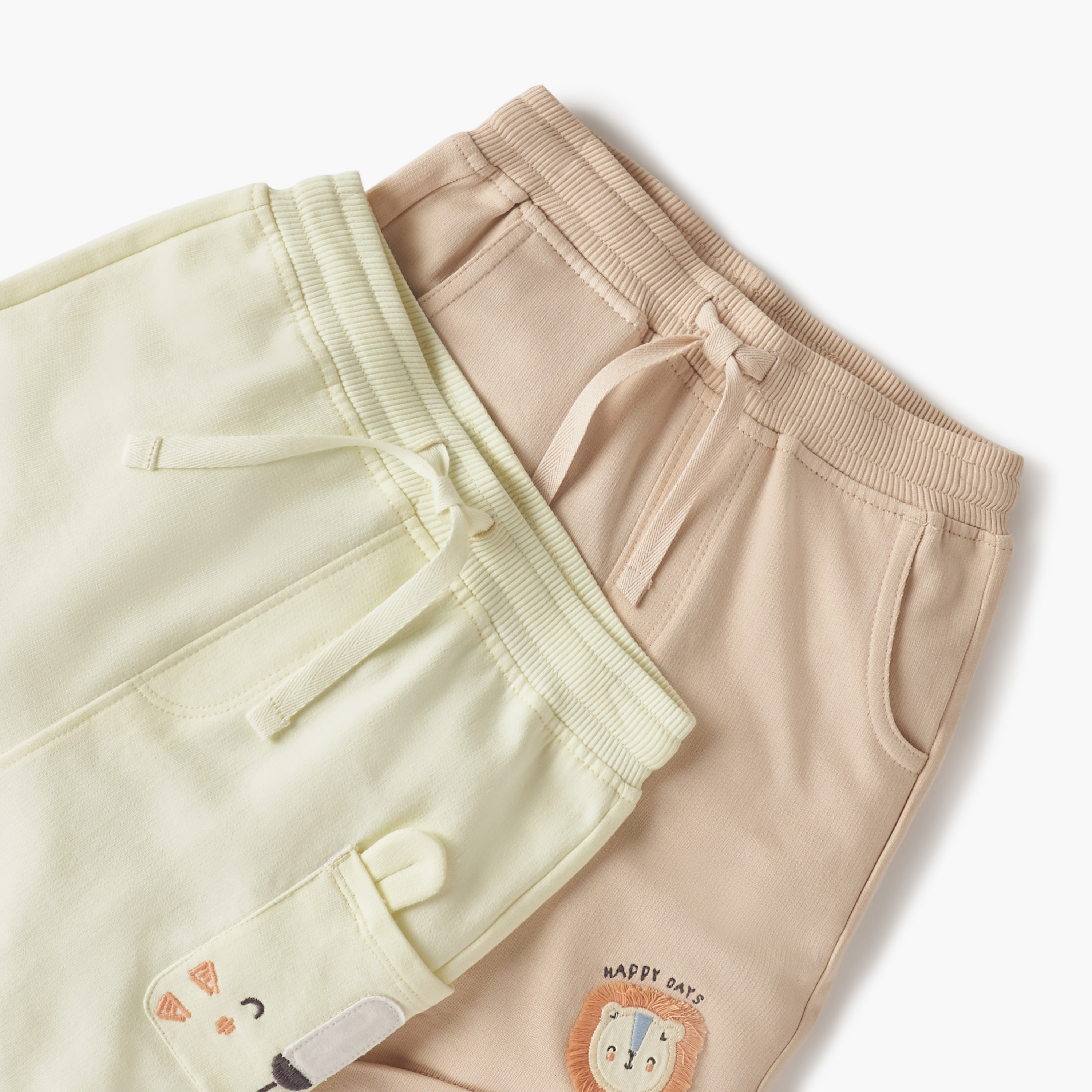 Juniors Animal Face Applique Shorts with Drawstring Closure - Set of 2-baby-boys-clothing-bottoms-shorts-image-4