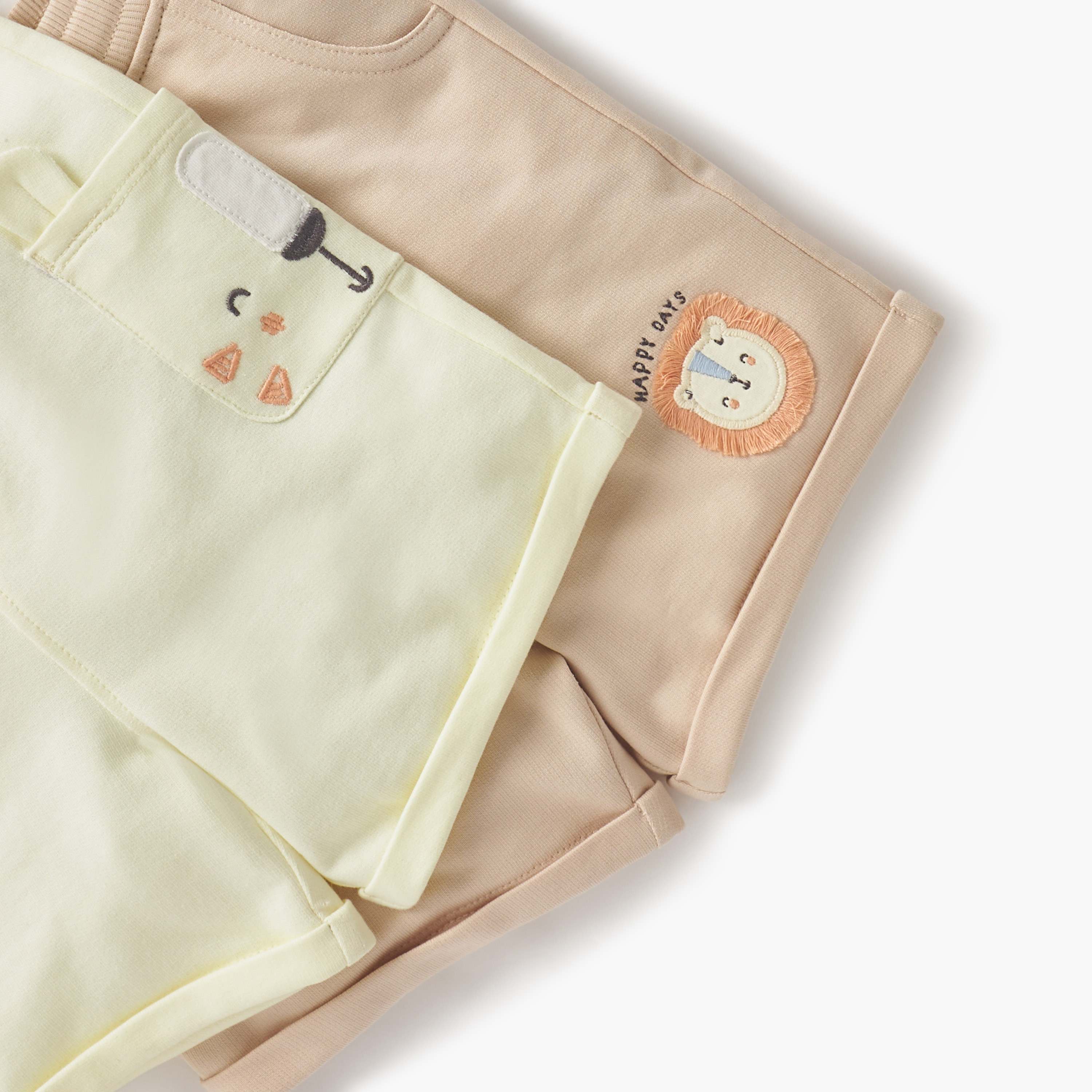 Juniors Animal Face Applique Shorts with Drawstring Closure - Set of 2-baby-boys-clothing-bottoms-shorts-image-5