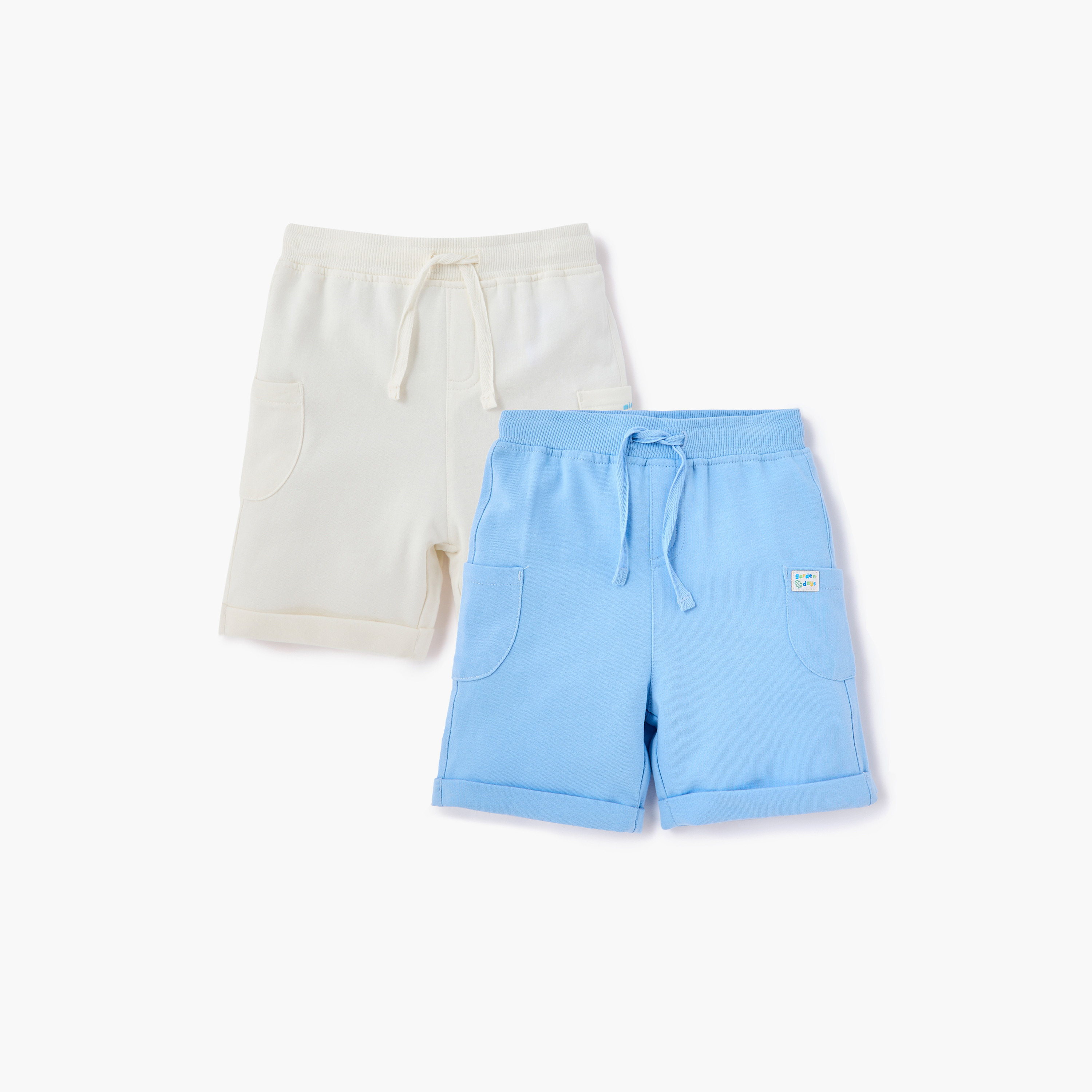 Juniors Pocket Detail Shorts with Drawstring Closure - Set of 2-baby-boys-clothing-bottoms-shorts-image-1