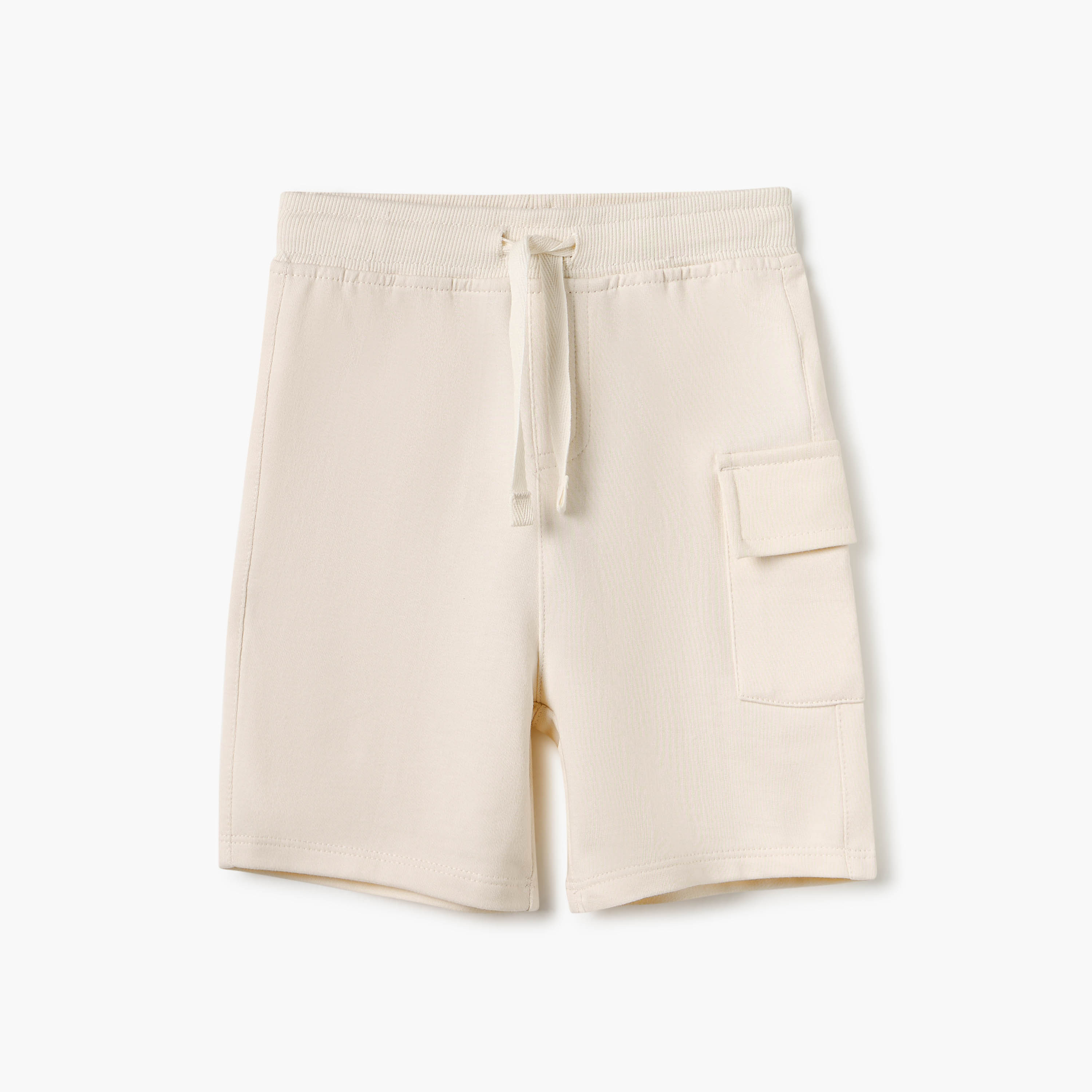 Juniors Solid Shorts with Pockets and Drawstring Closure-baby-boys-clothing-bottoms-shorts-image-1