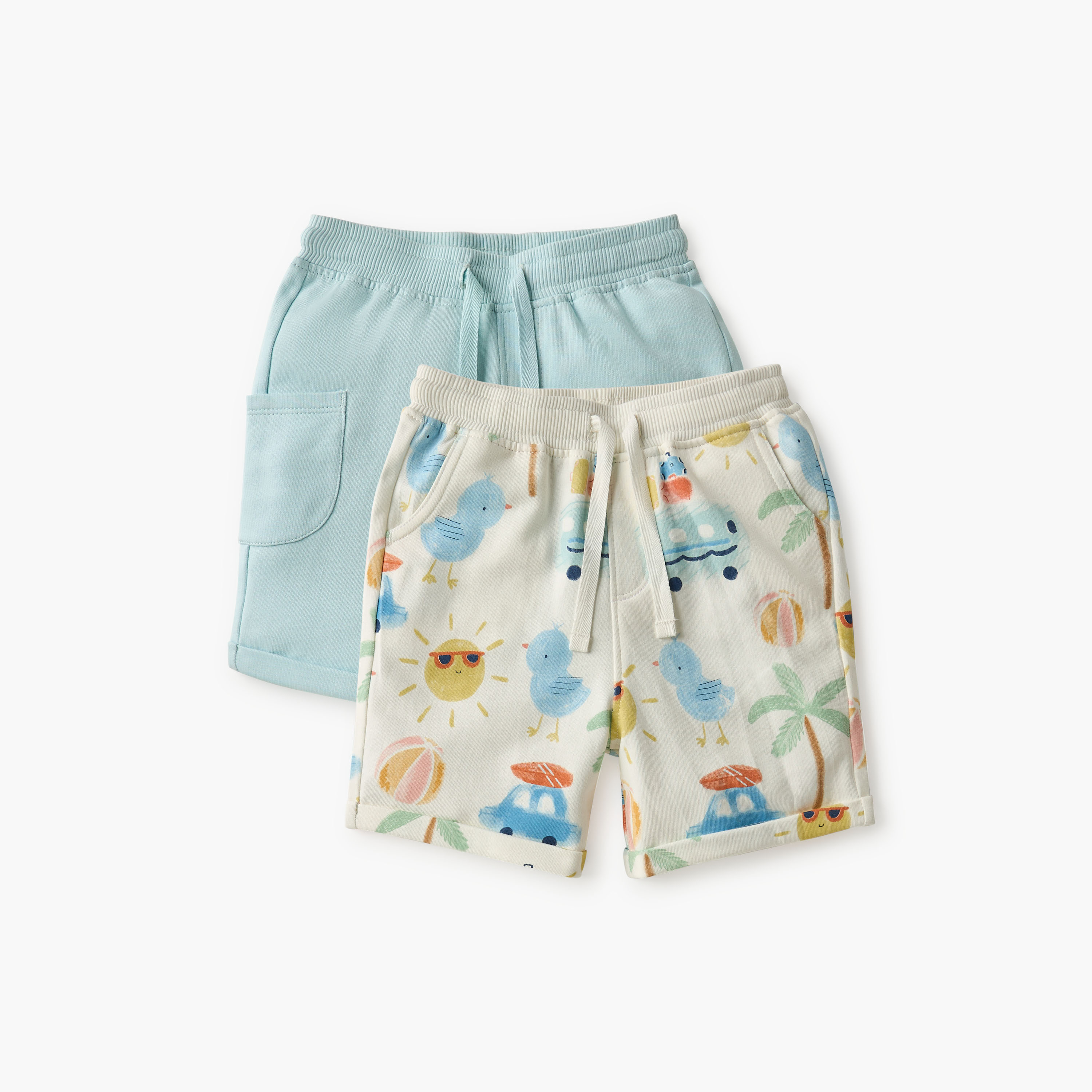 Juniors Printed Shorts with Drawstring Closure and Pockets - Set of 2-baby-boys-clothing-bottoms-shorts-image-1