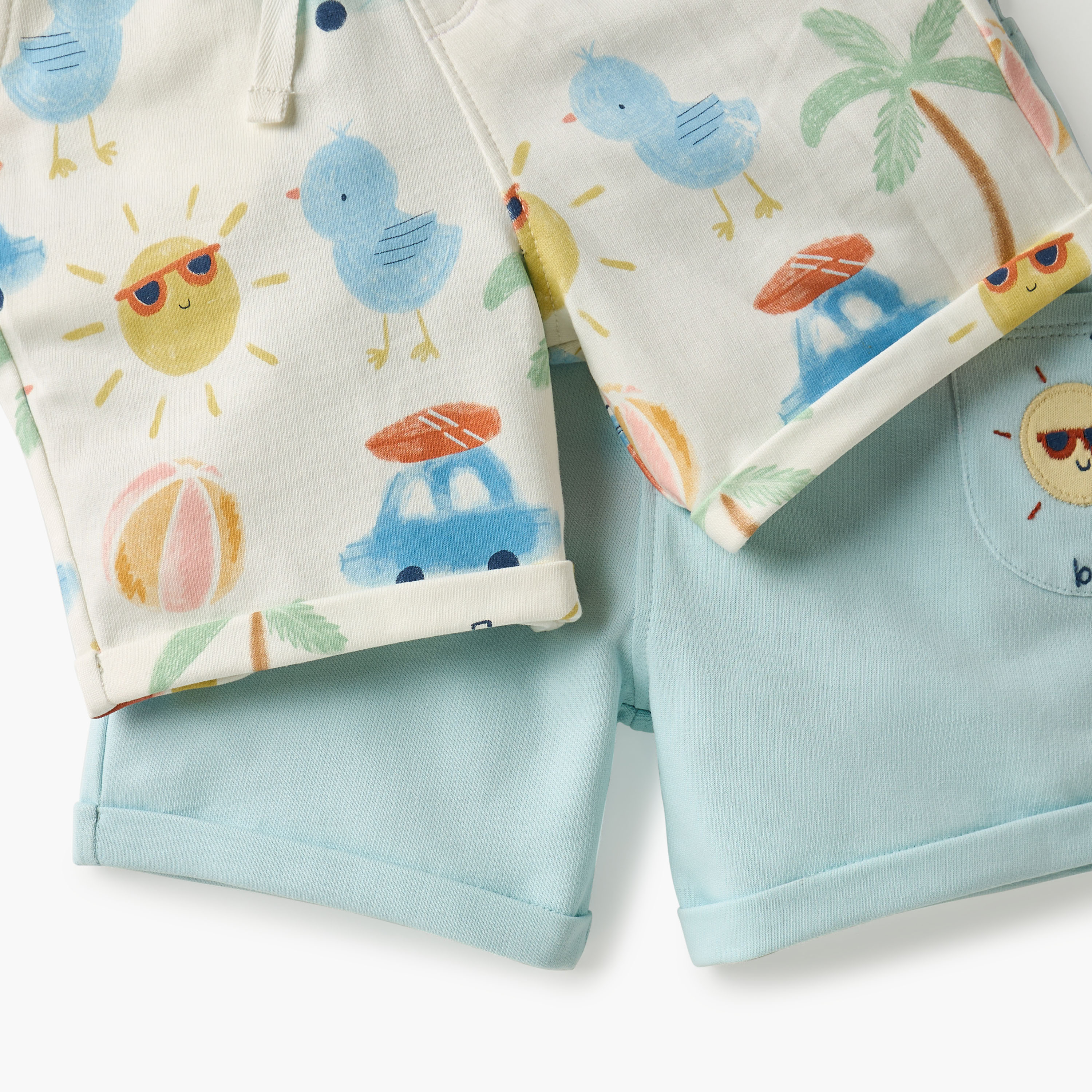 Juniors Printed Shorts with Drawstring Closure and Pockets - Set of 2-baby-boys-clothing-bottoms-shorts-image-5