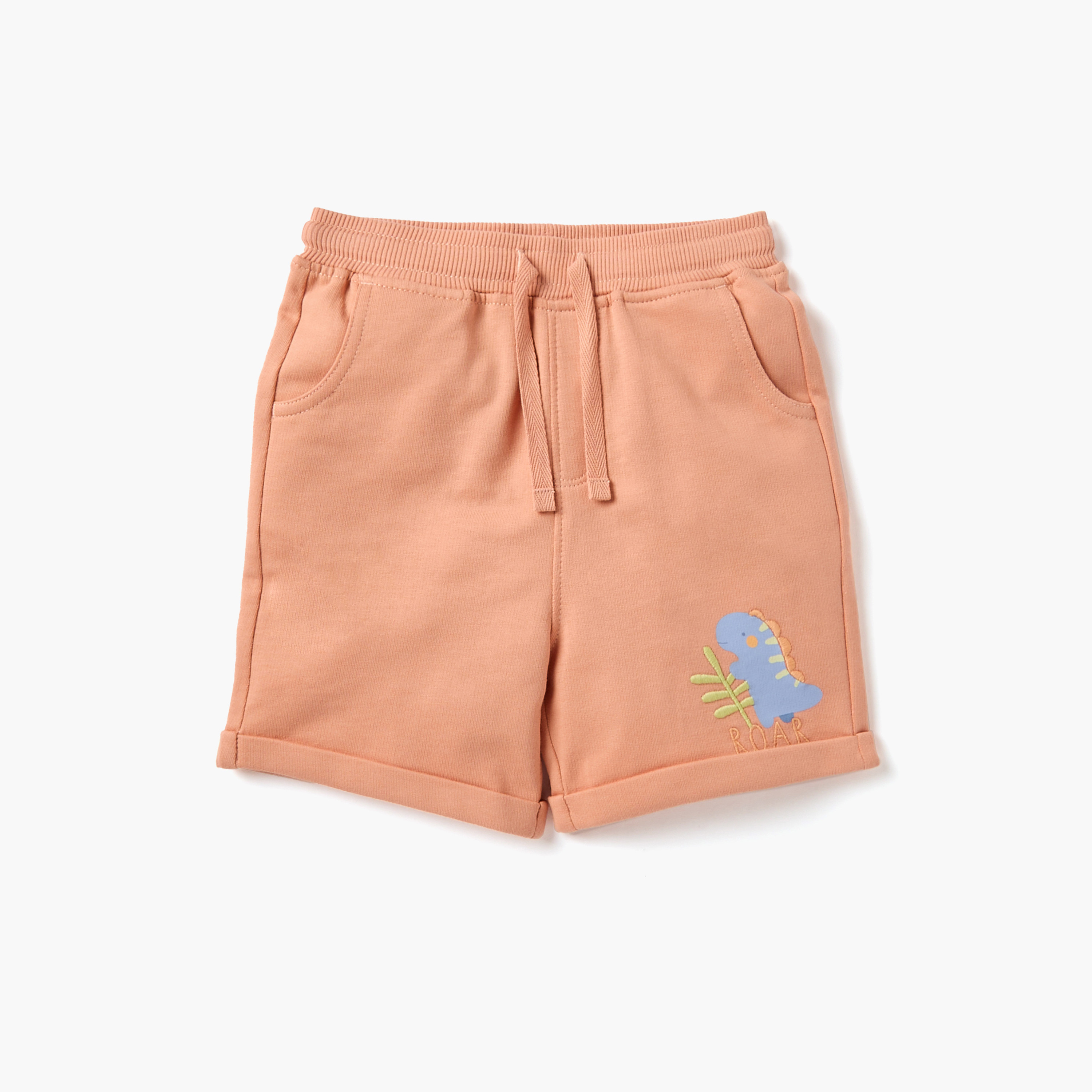 Juniors Dinosaur Print Shorts with Drawstring Closure - Set of 2-baby-boys-clothing-bottoms-shorts-image-3