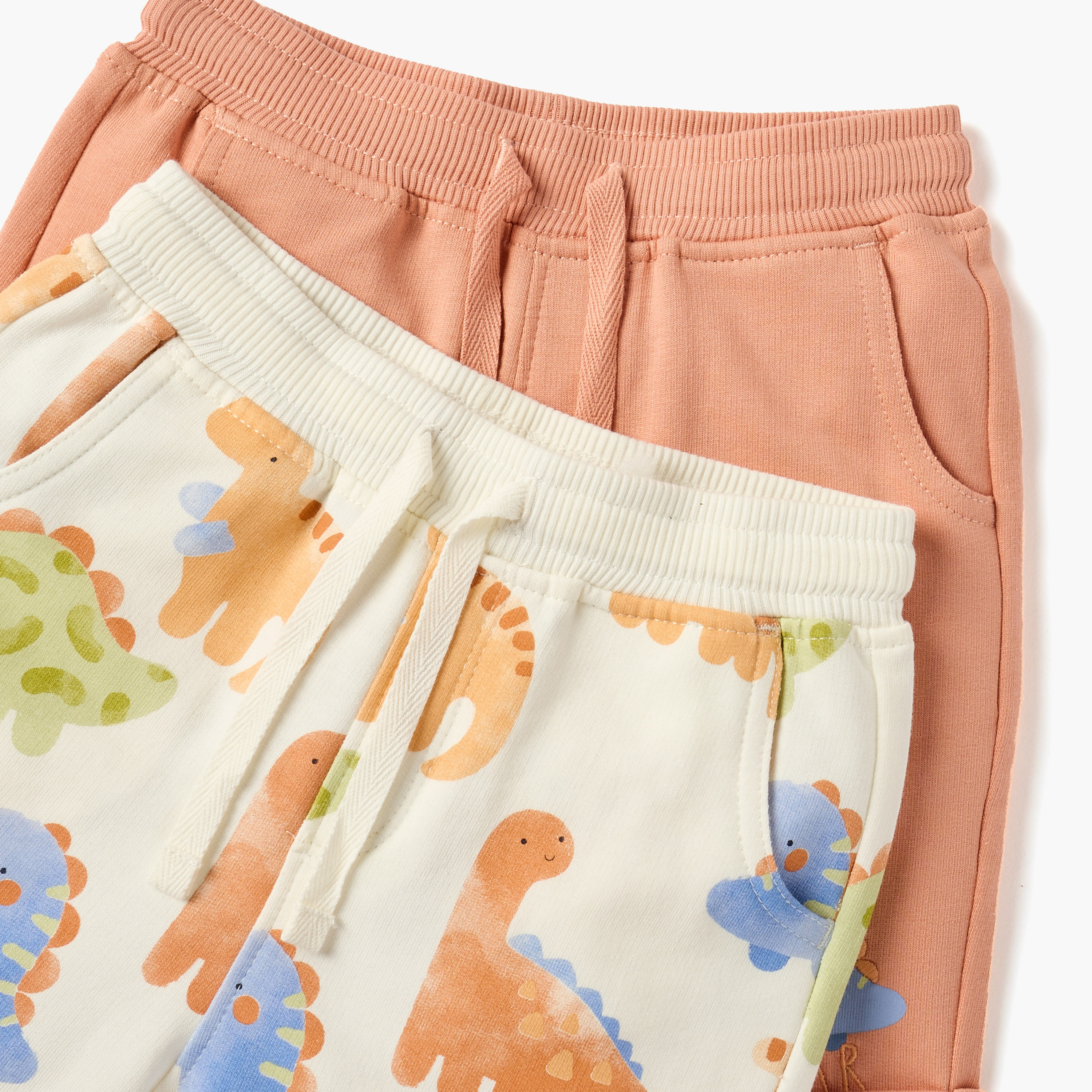 Juniors Dinosaur Print Shorts with Drawstring Closure - Set of 2-baby-boys-clothing-bottoms-shorts-image-4
