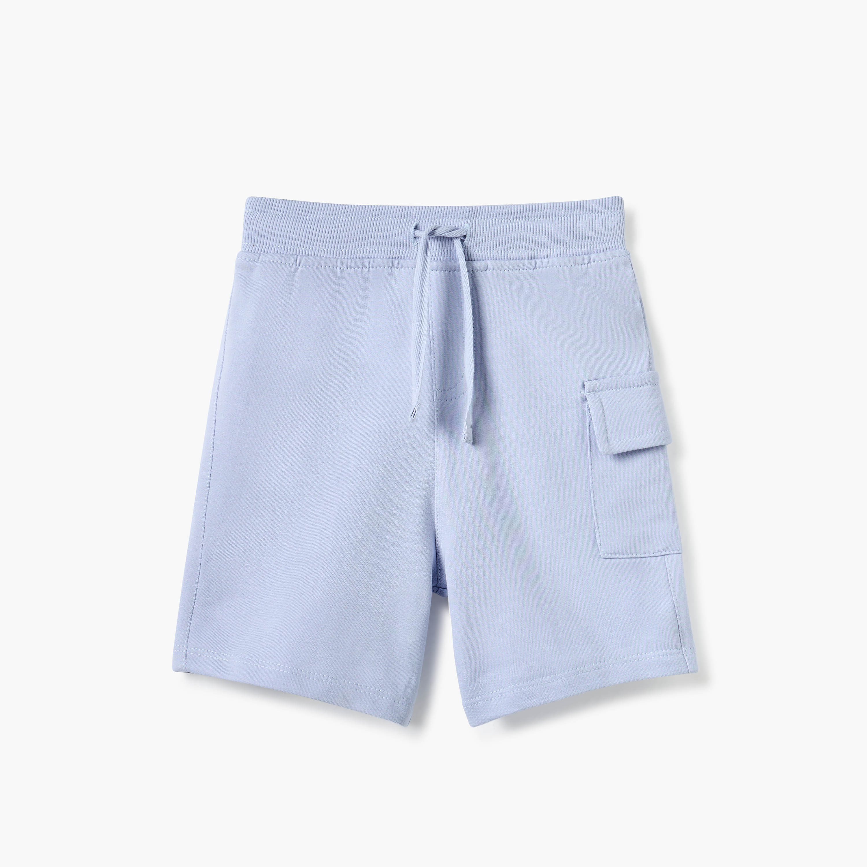 Juniors Solid Shorts with Pockets and Drawstring Closure-baby-boys-clothing-bottoms-shorts-image-1